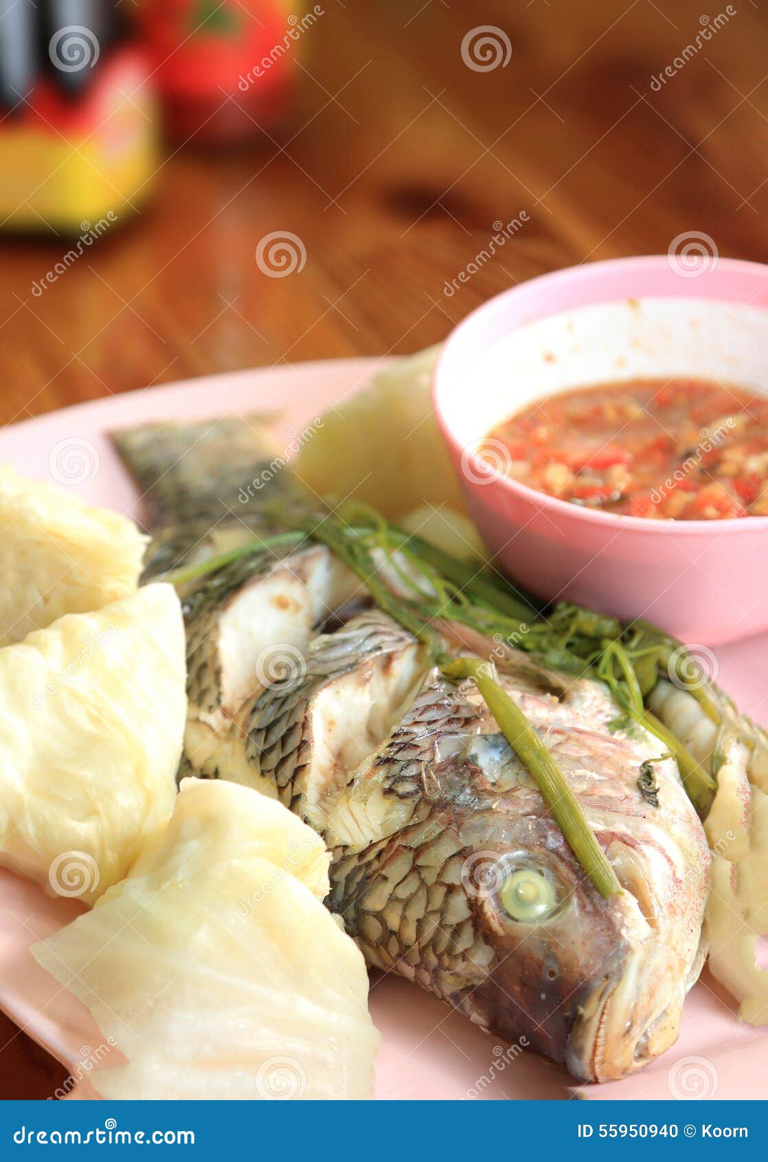 Steamed Fish with Vegetable. Stock Photo Image of fish, dinner 55950940