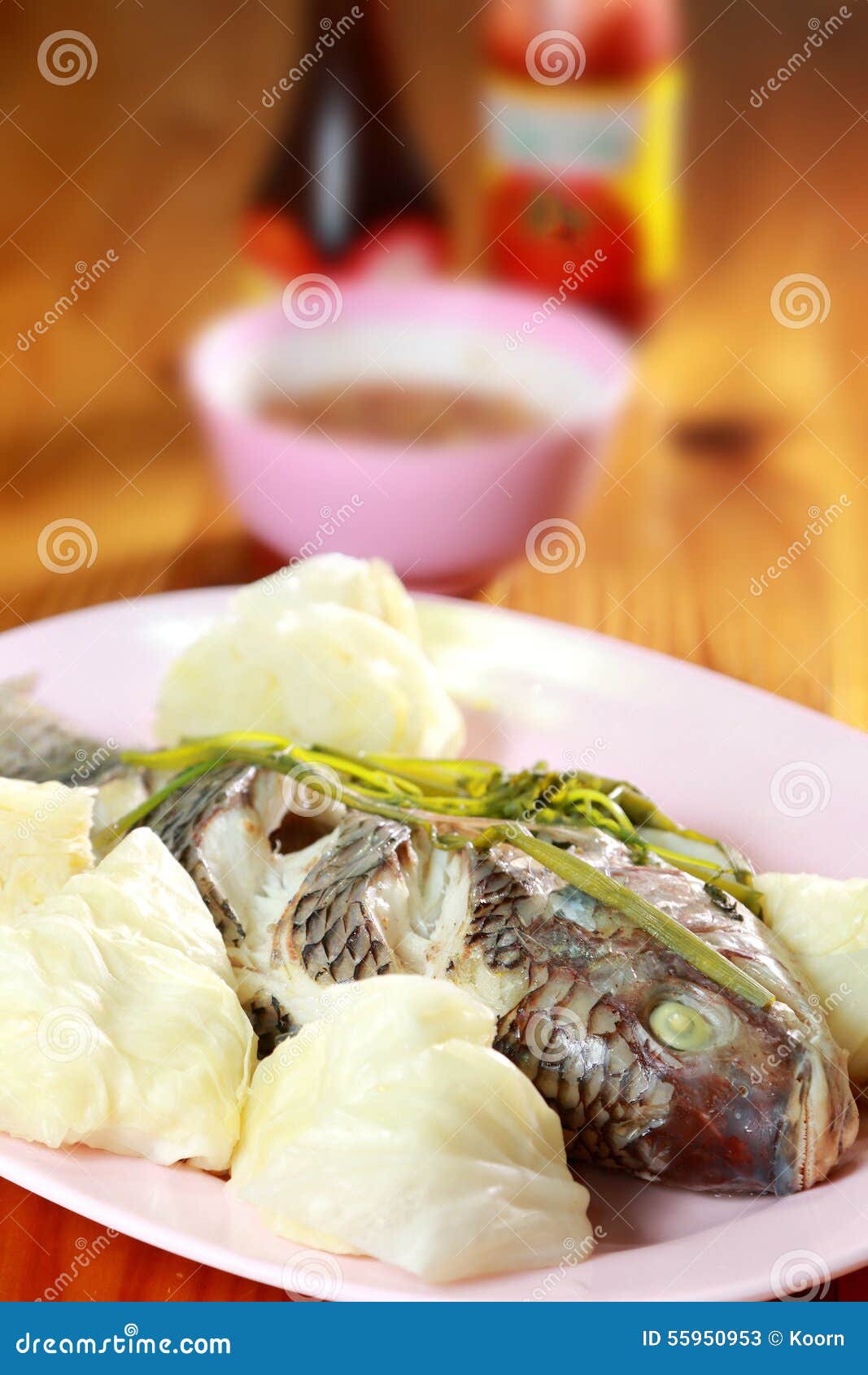 Steamed Fish with Vegetable. Stock Image Image of meal, china 55950953