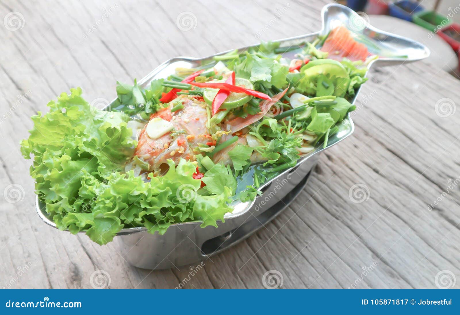 Steamed Fish with Vegetable Stock Image Image of coriander, boiled