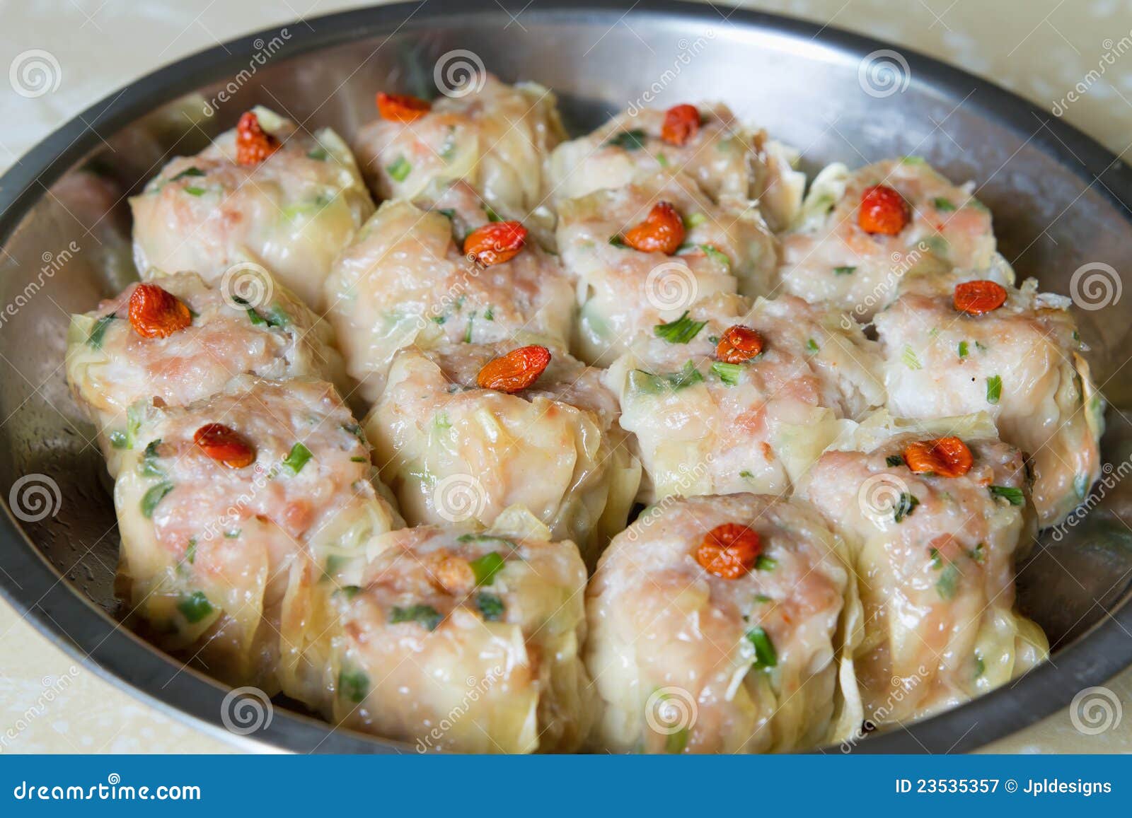 Steamed Shu Mai Pork Dumplings Stock Image - Image of chinese, berry ...