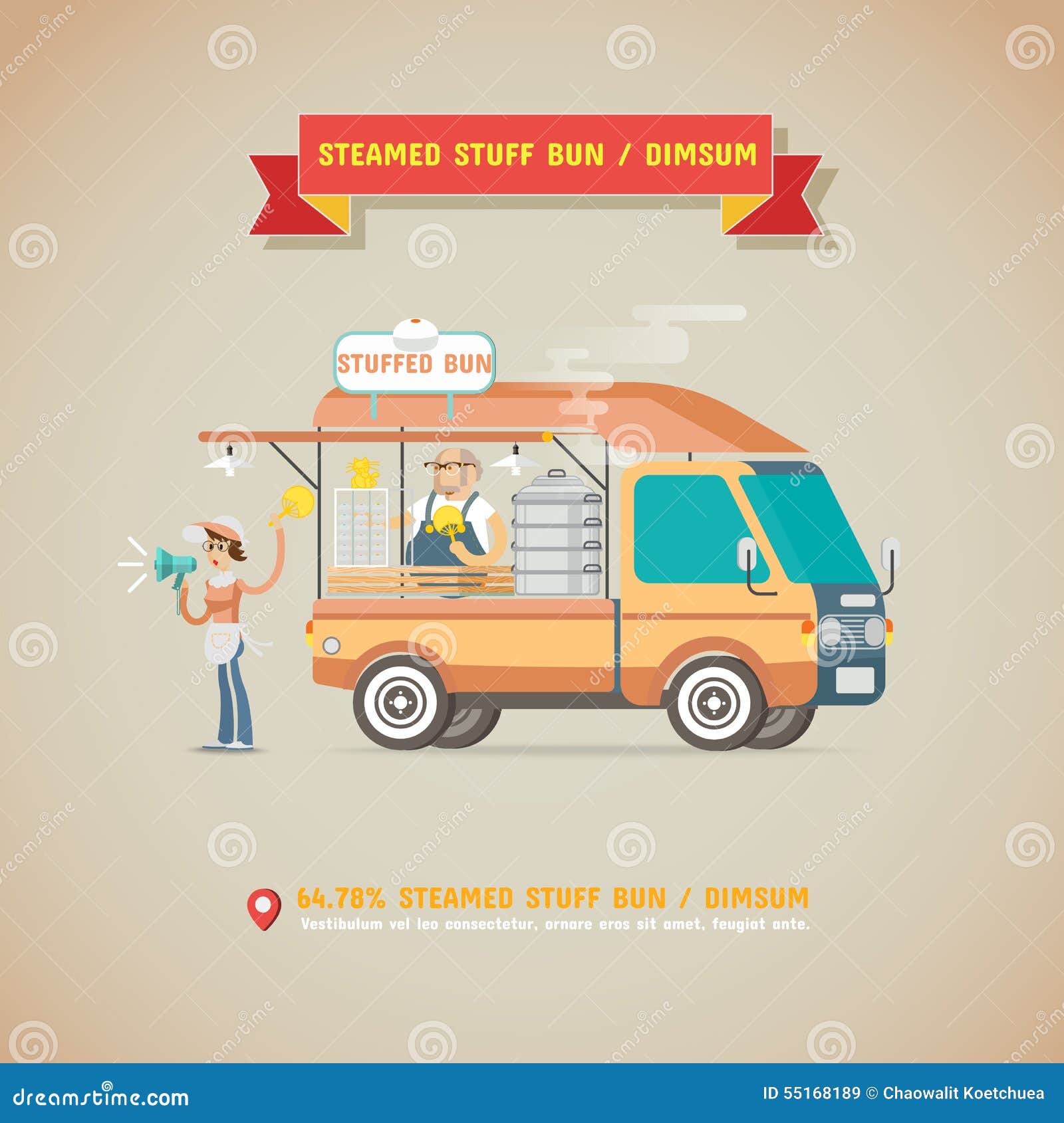 Steamed Bun Dim Sum Cartoon Vector | CartoonDealer.com #67500735