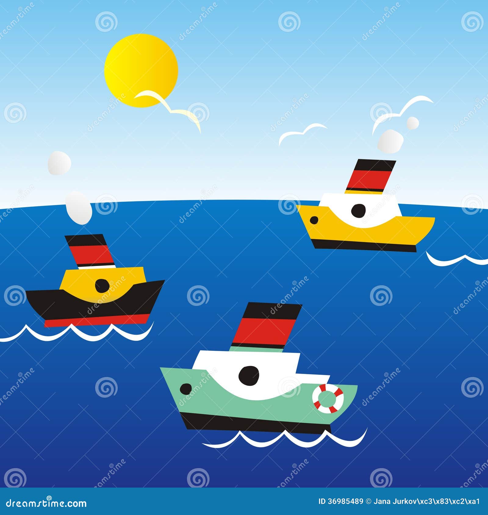 Steamers stock illustration. Illustration of ring, river 36985489