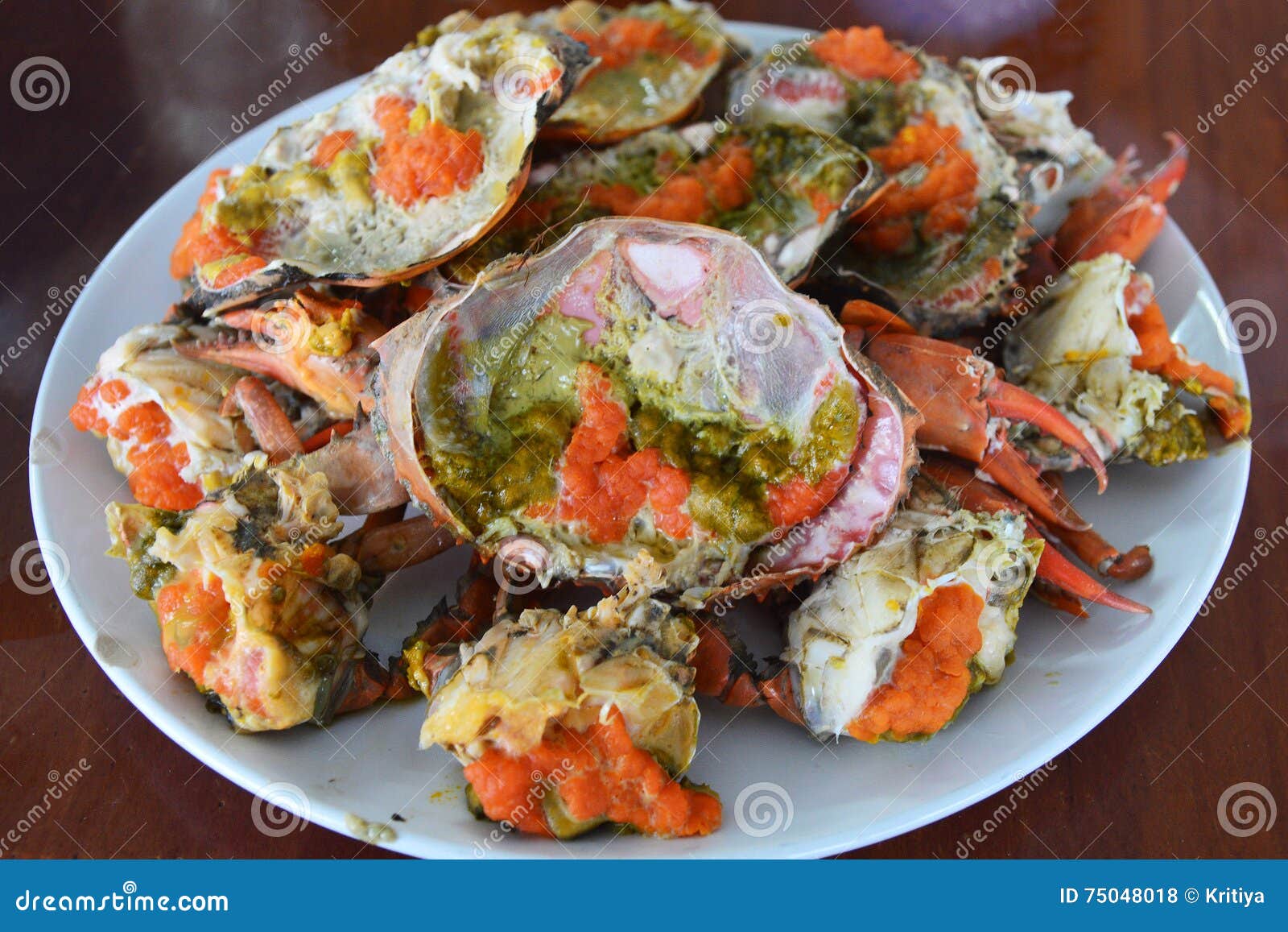 Steaming Crab roe stock photo. Image of black, cook, crab 75048018