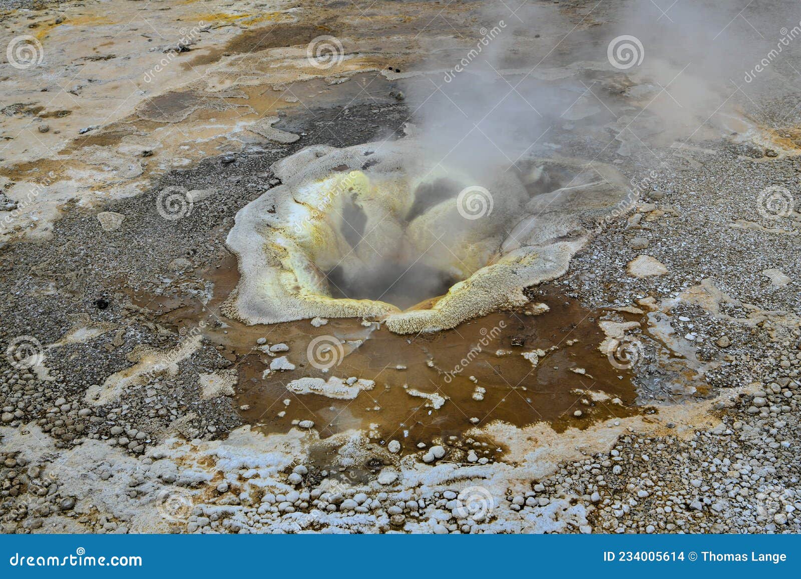 A Steaming Fumarole at Island an Example for Volcanic Activity Stock