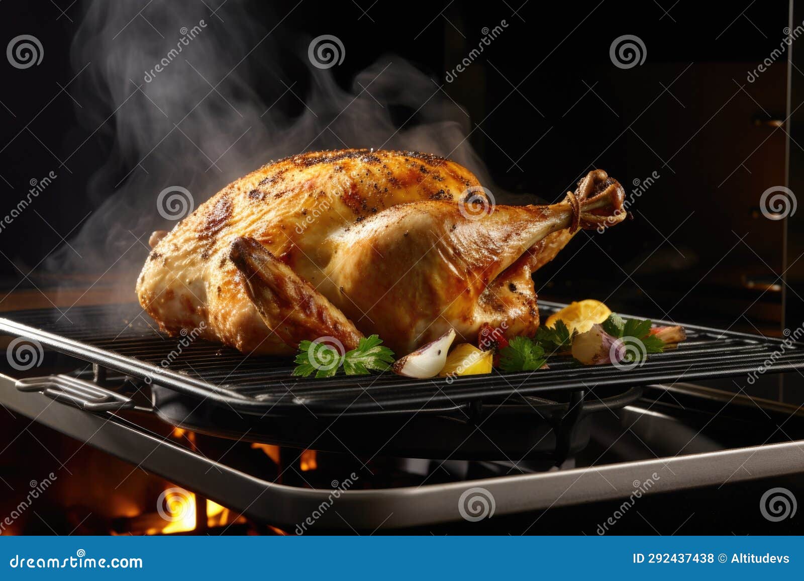 Steaming Whole Chicken on a Grill Pan Stock Photo Image of delicious