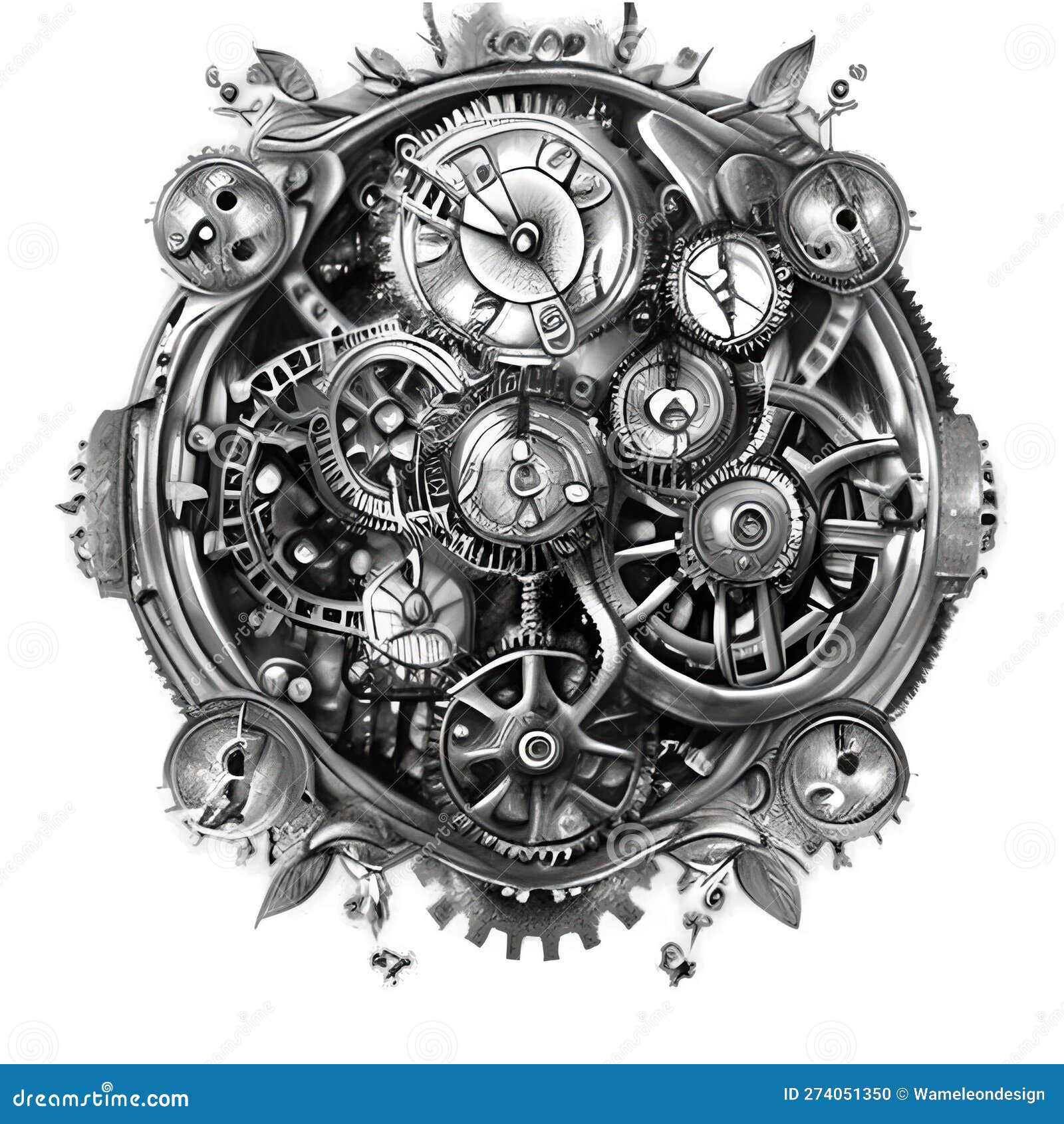 Steampunk Clockwork Universe. Generative AI Stock Photo Image of poster, circle 274051350