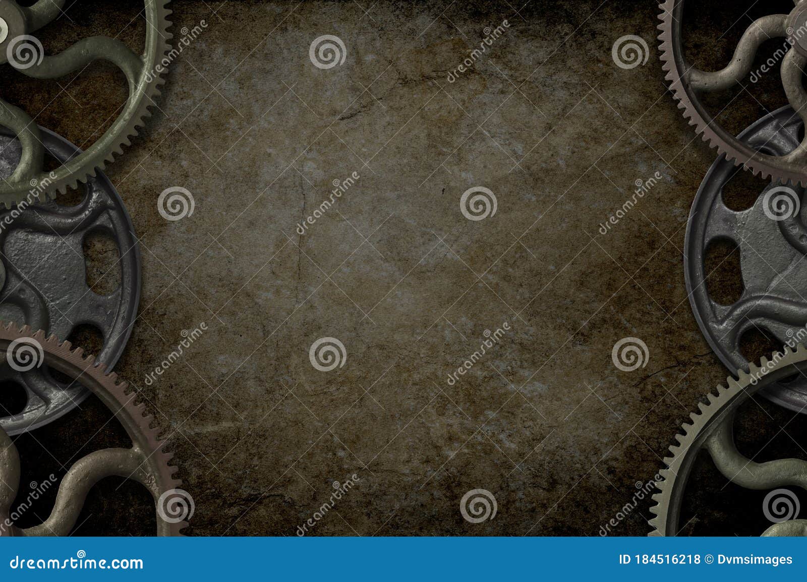 steampunk gears border background
