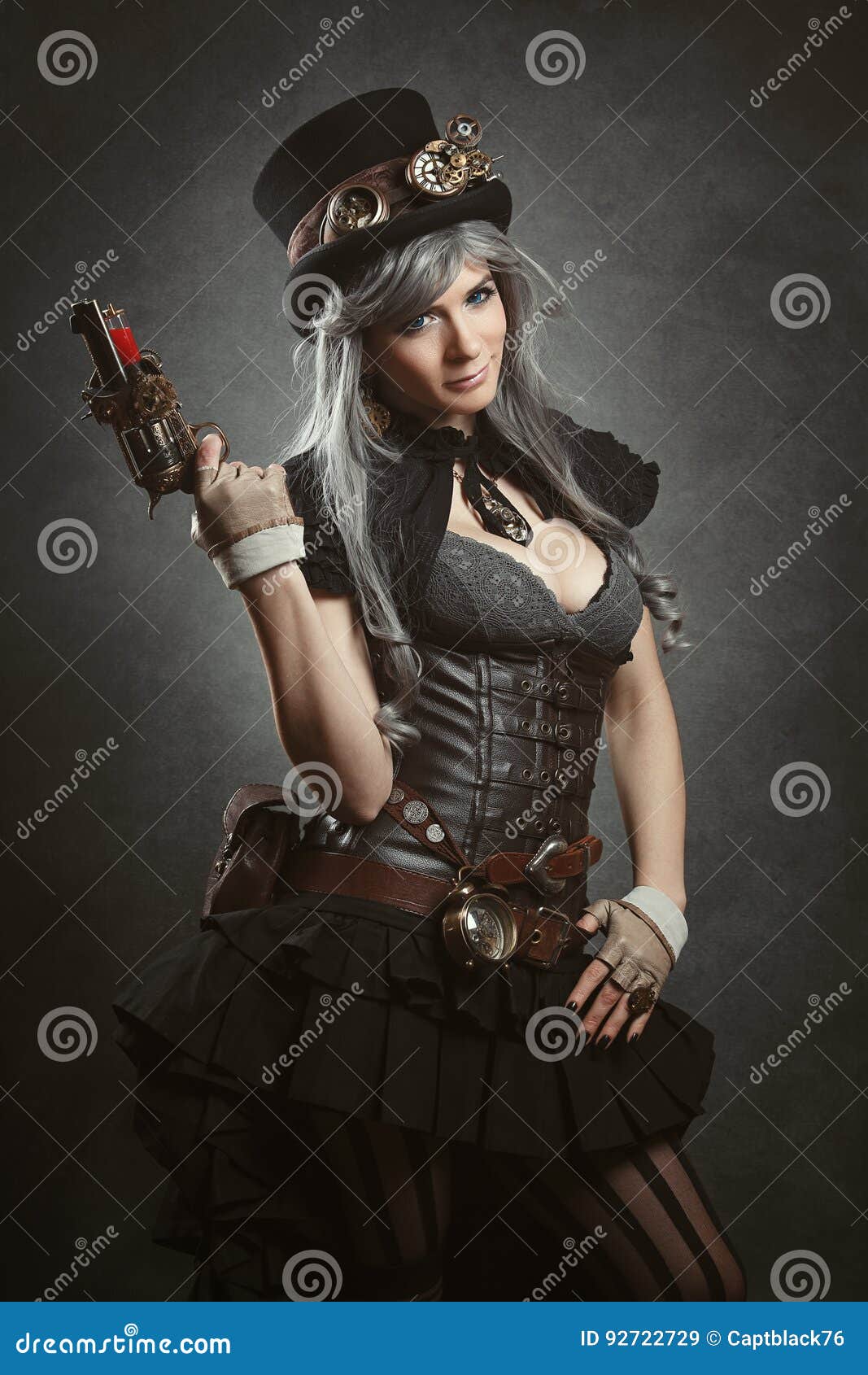 steampunk girl with firearm