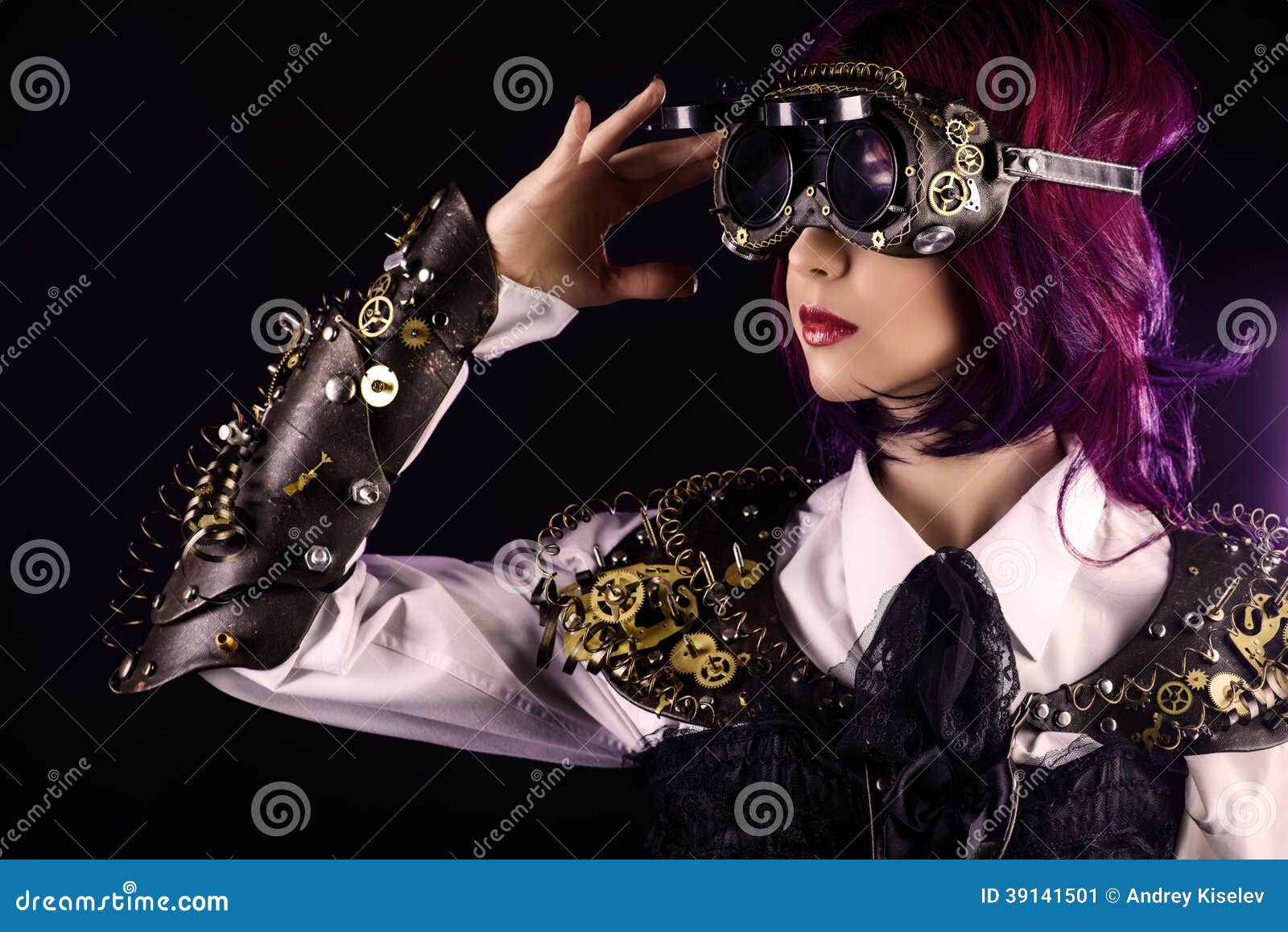 Steampunk girl stock image. Image of crimson, beautiful 