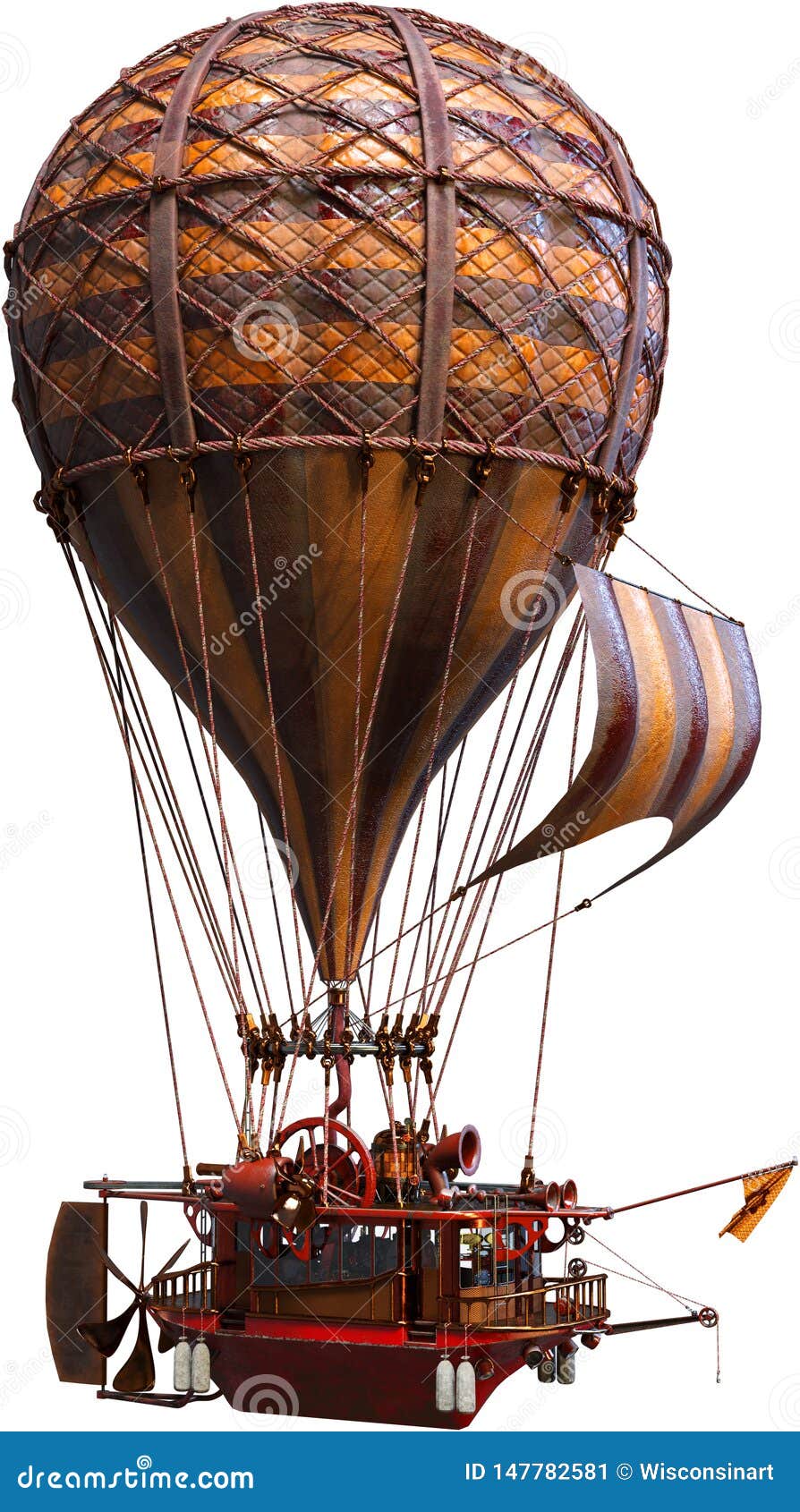 steampunk hot air balloon, , airship