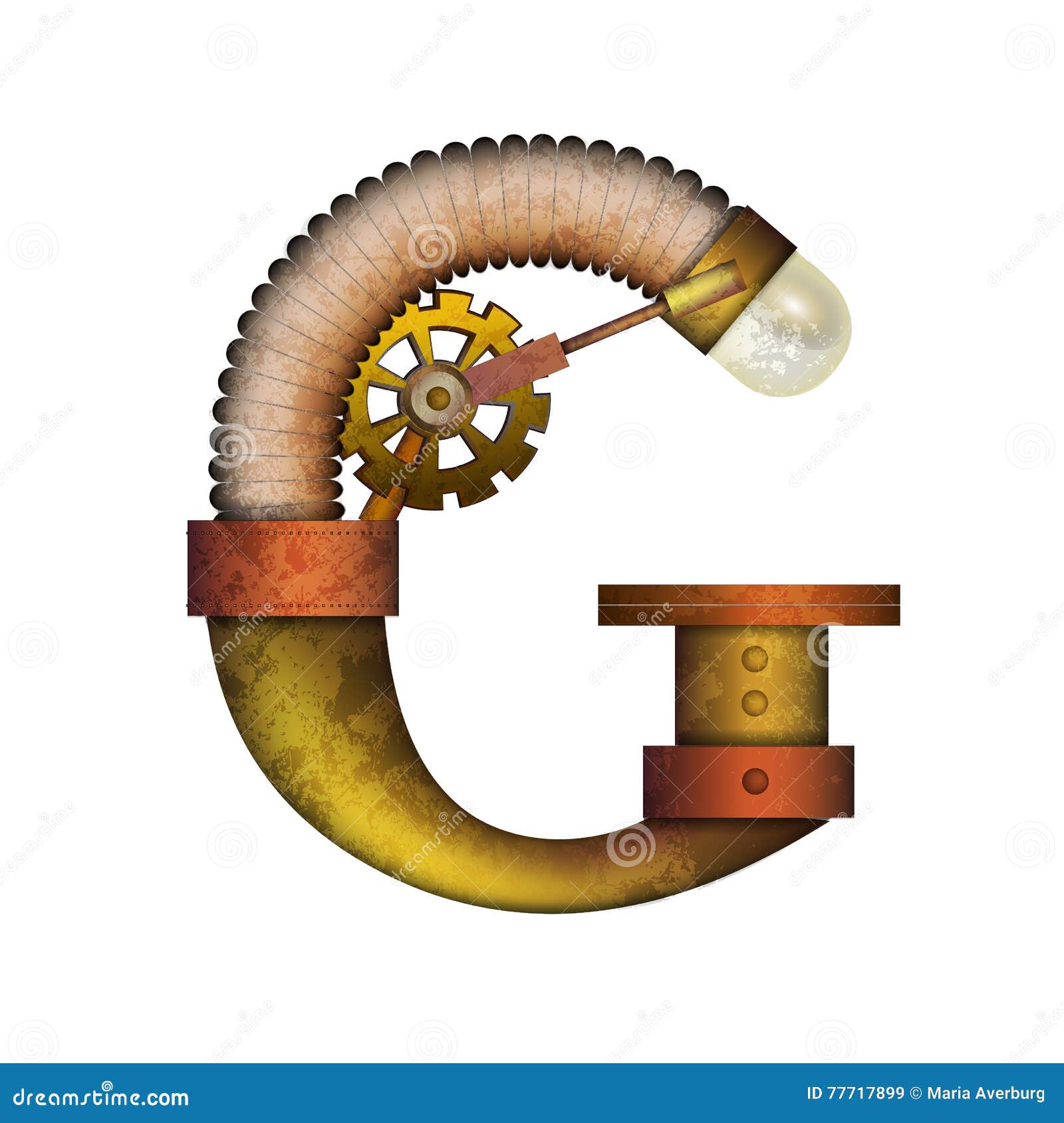 Steampunk Letter Isolated on White Vector Stock Vector - Illustration ...