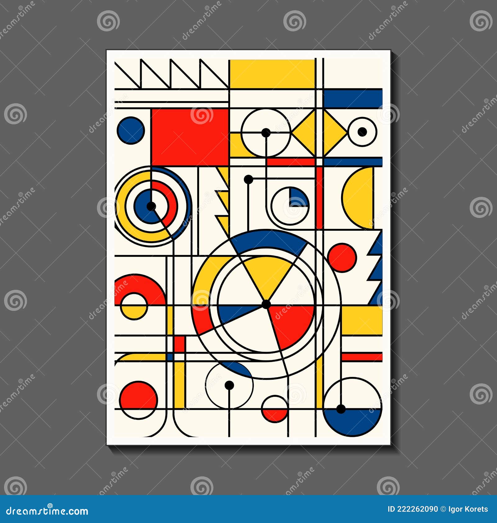 Steampunk Mechanic Fashion Poster Inspired By Postmodern Mondrian Neoplasty Bauhaus Useful For Interior Design Stock Vector Illustration Of Color Wallpaper