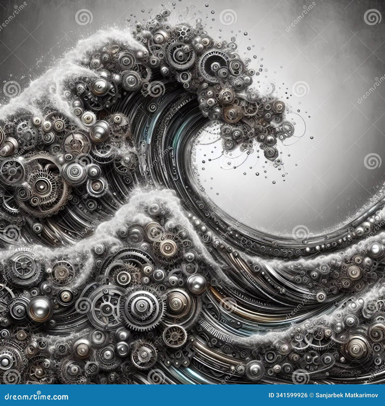 steampunk mechanical waves waves formed from gears cogs and meta