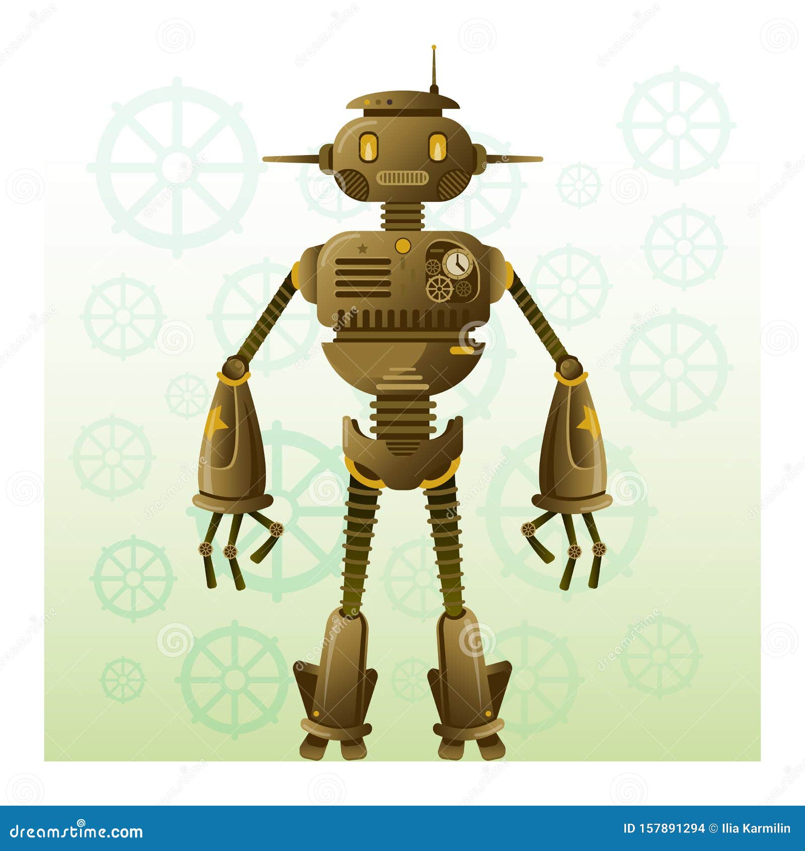 Steampunk Robot or Fighting Machine with Intricate Devices ...