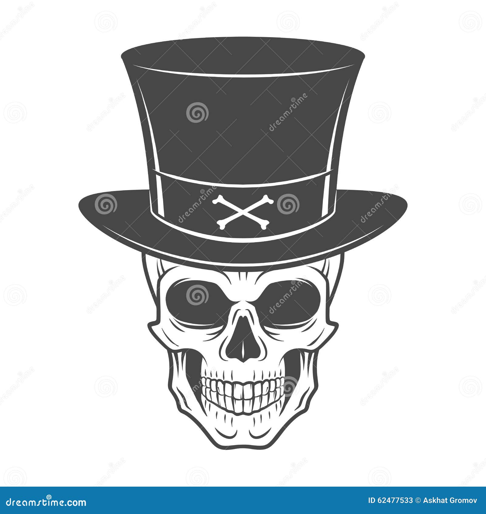 Steampunk Skeleton With High Hat. Smiling Stock Vector ...