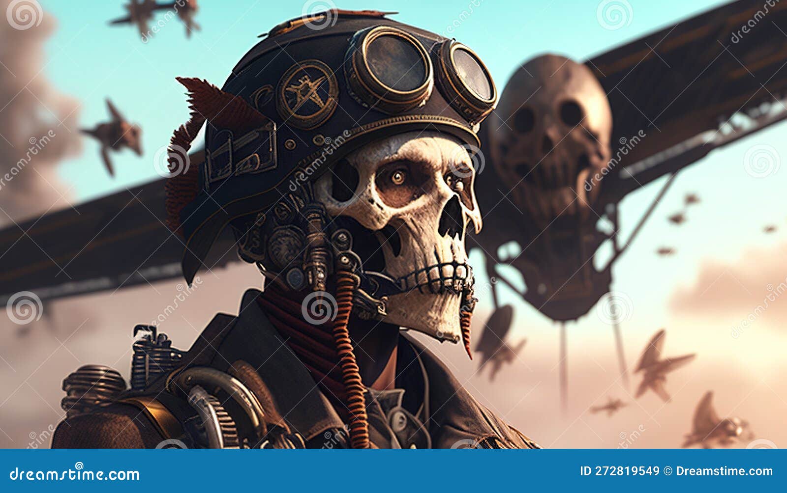 Painted Temple : Tattoos : Skull : Matt Morrison Skeleton Bomber Pilot