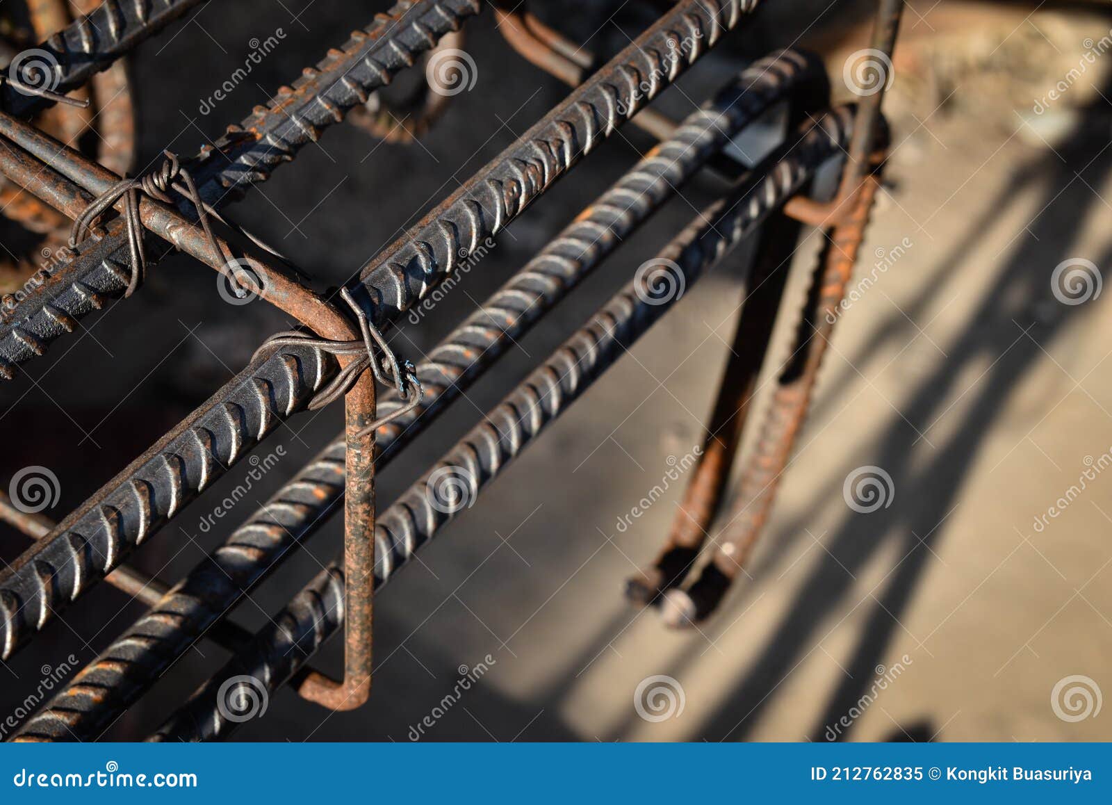 Steel Bars on Construction Site Stock Image Image of line, brown