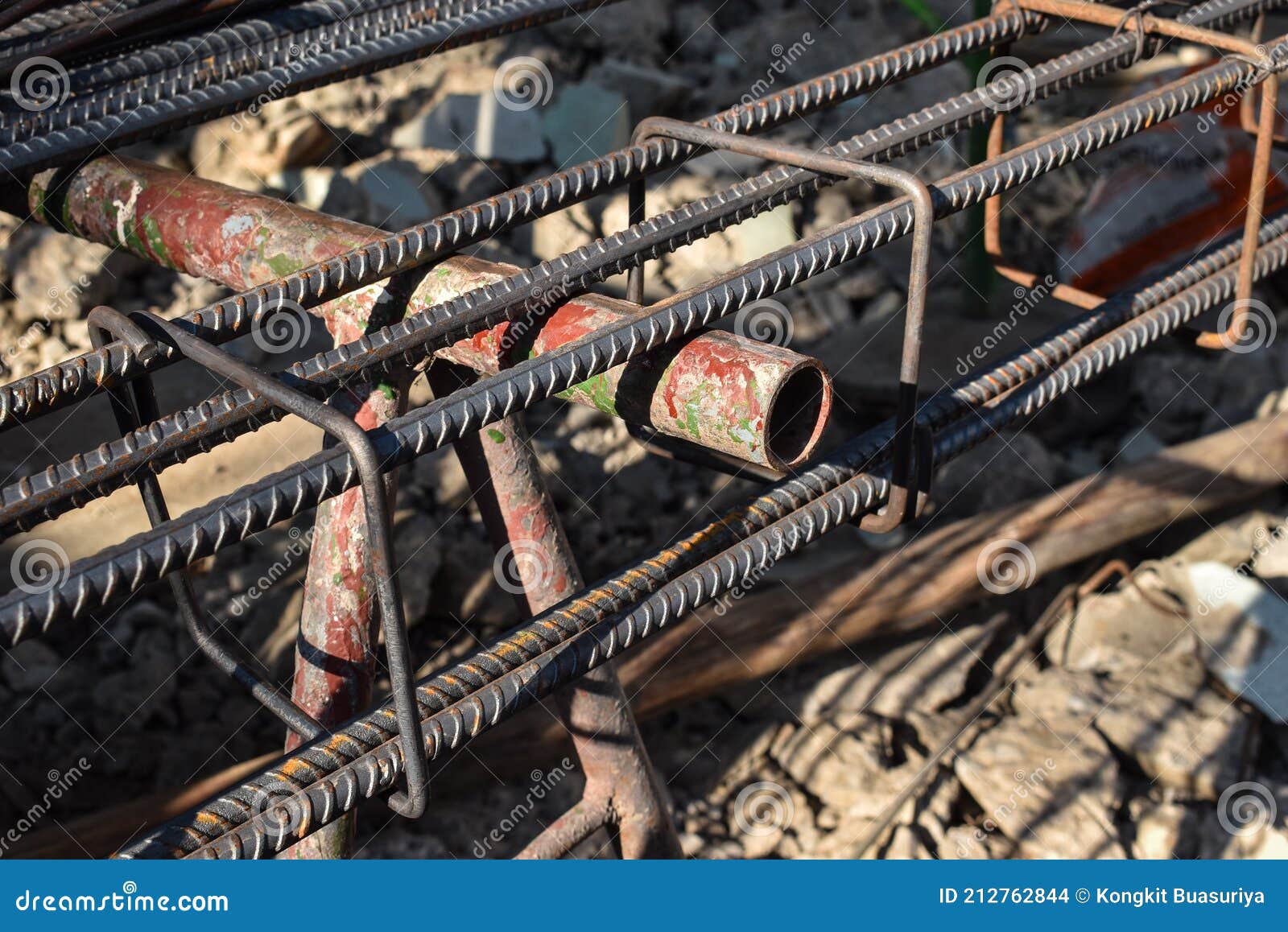 Steel Bars on Construction Site Stock Photo Image of gear, iron