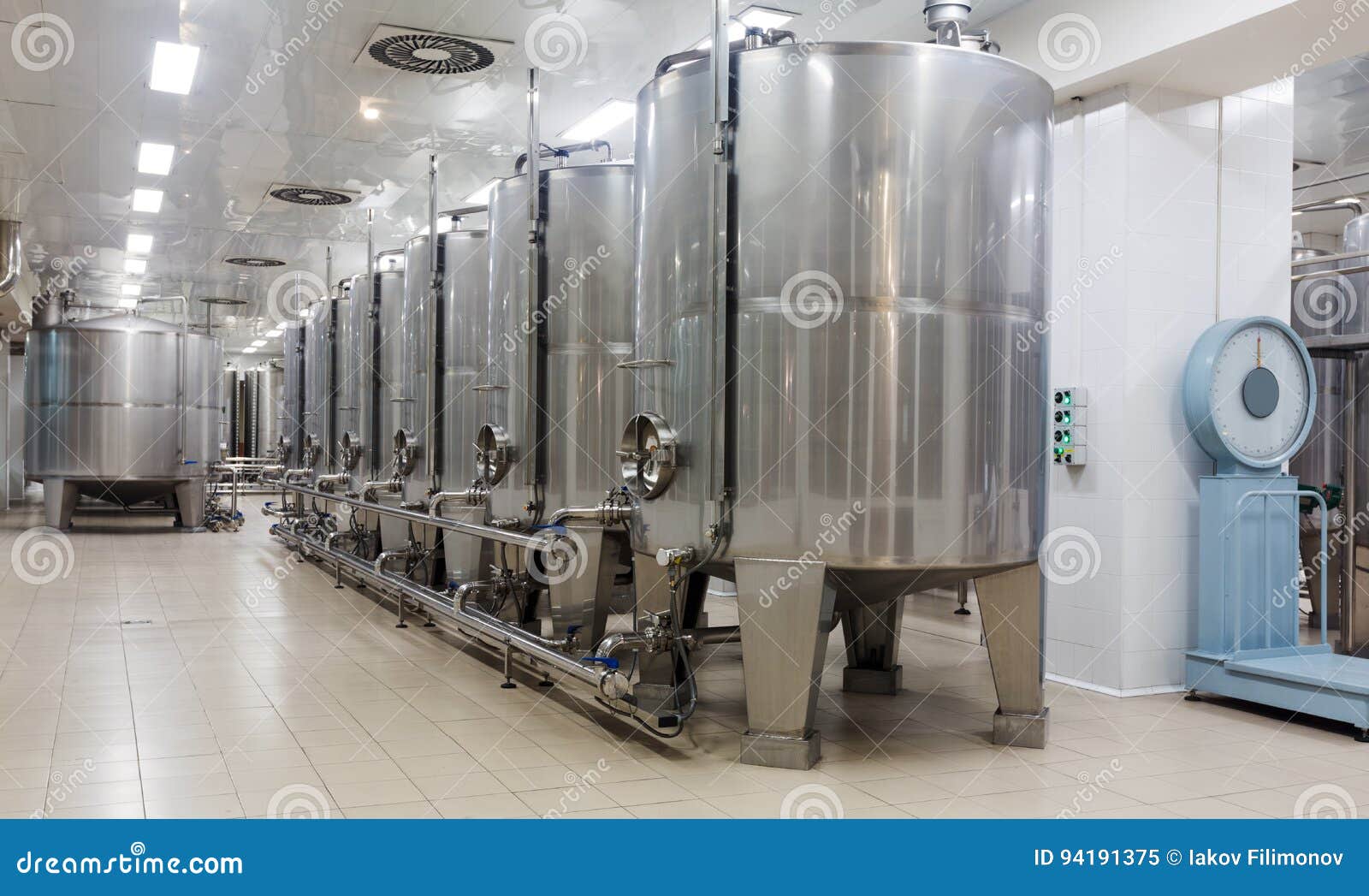 Steel barrels in winery stock image. Image of plant, france 94191375