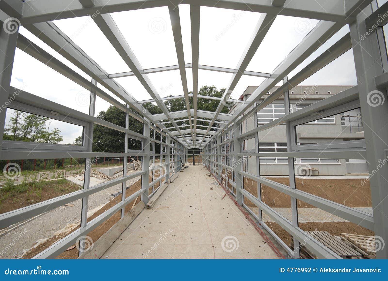 Steel Beams Joint And Aluminum Construction Stock Photography Image