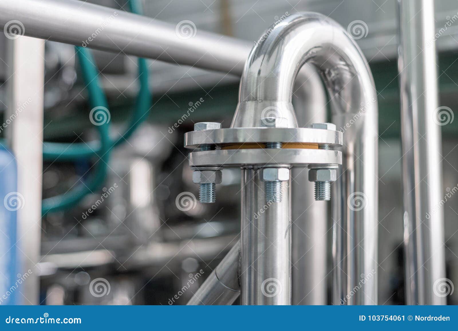 Steel Bent Pipe with Flanges. Stock Image Image of factory, piping