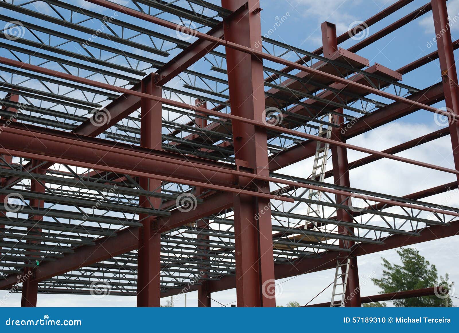 steel building beam column prefab pillar trellis corner brown white green 57189310