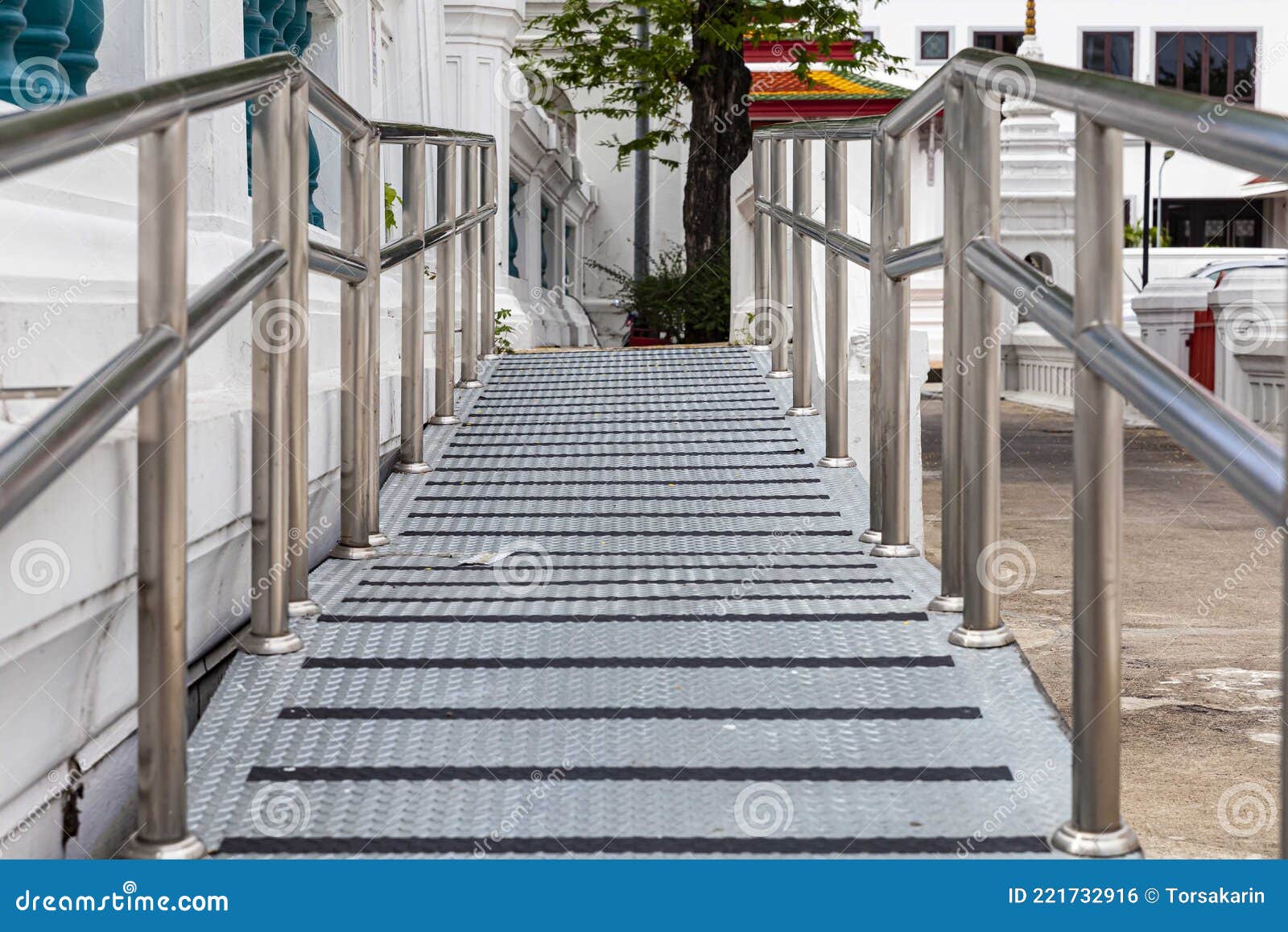 Steel Building Entrance for Wheelchairs Stock Photo - Image of ...