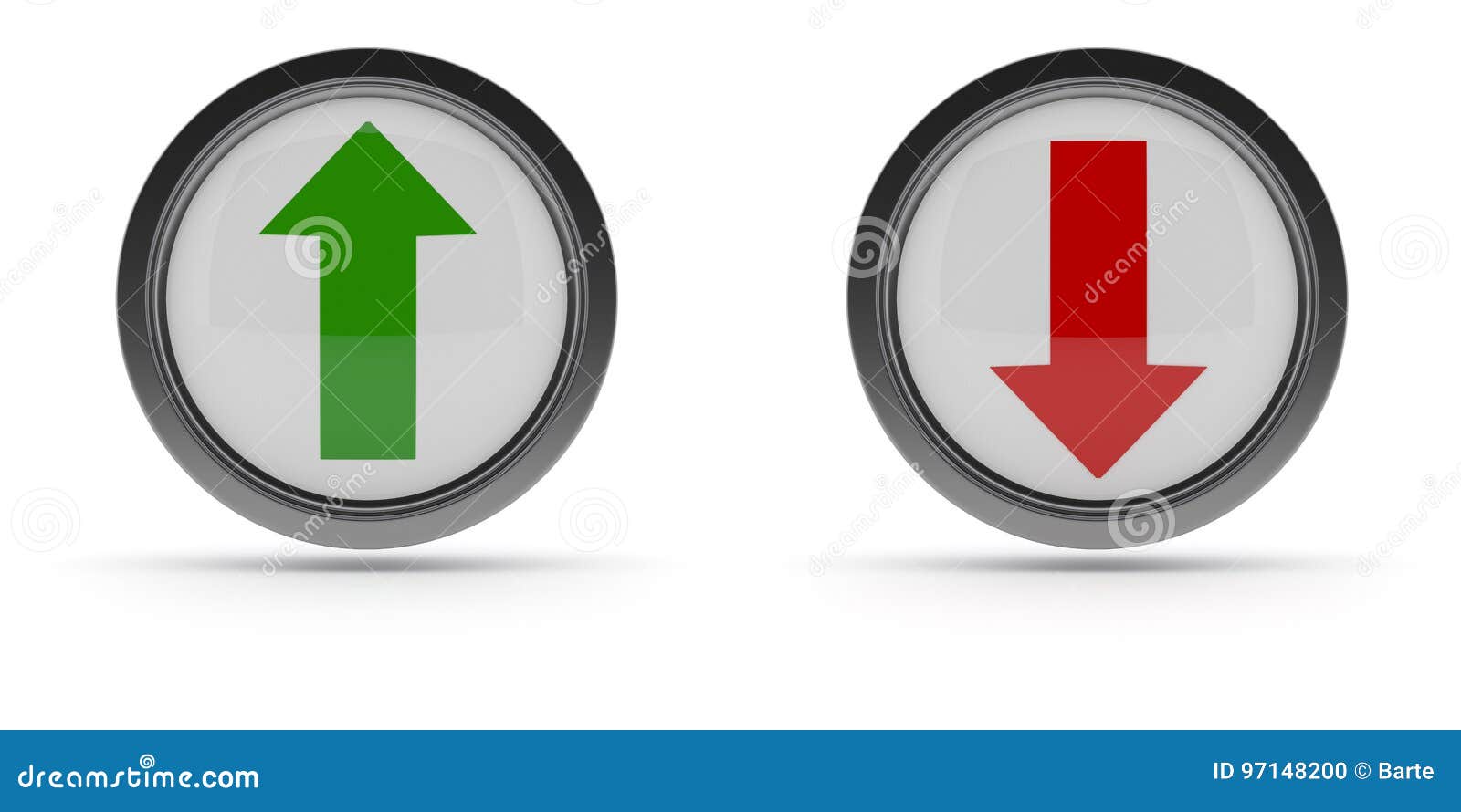 Steel Buttons with Up and Down Arrow Stock Illustration - Illustration ...