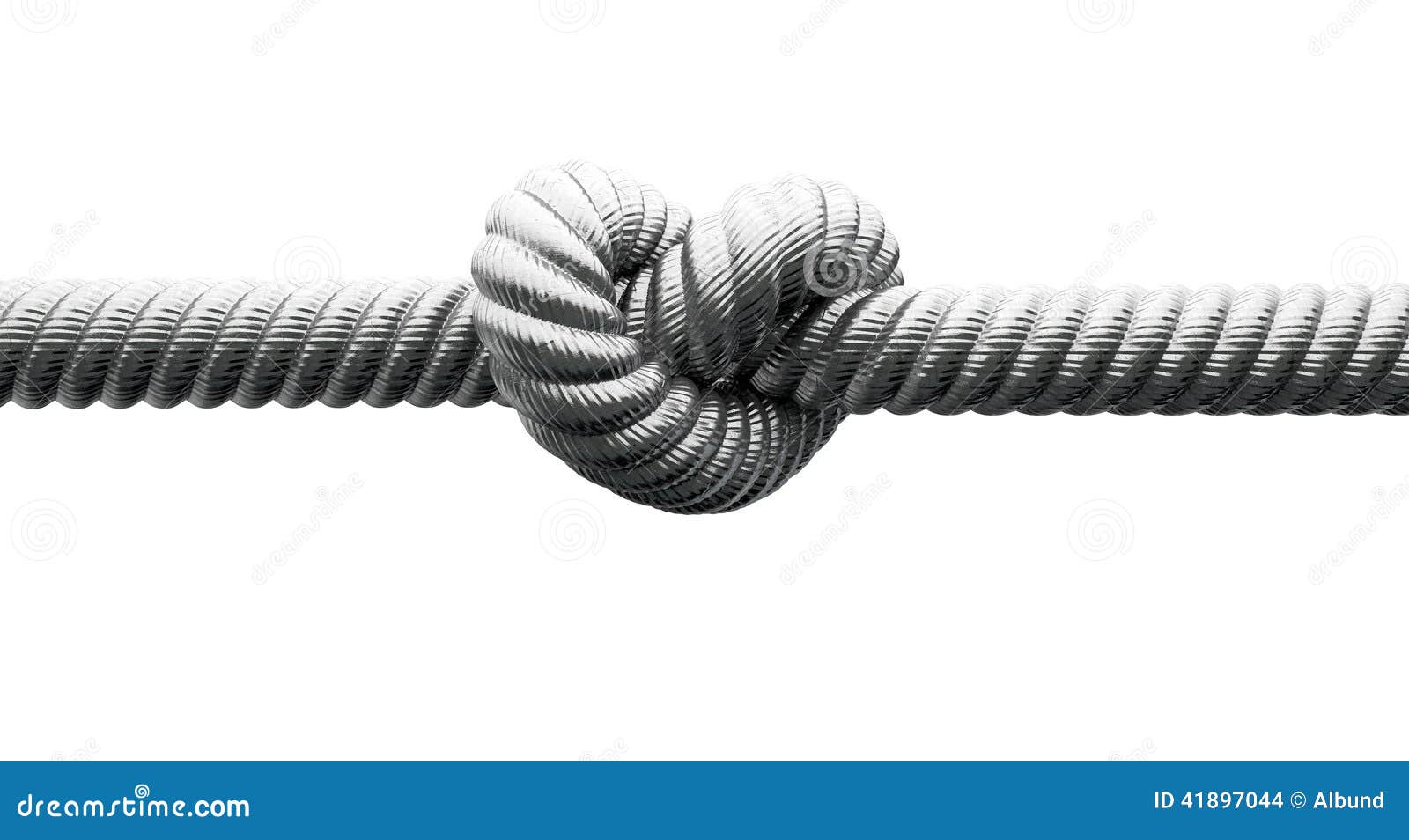 Steel Cable with Knot Closeup Stock Photo - Image of tied