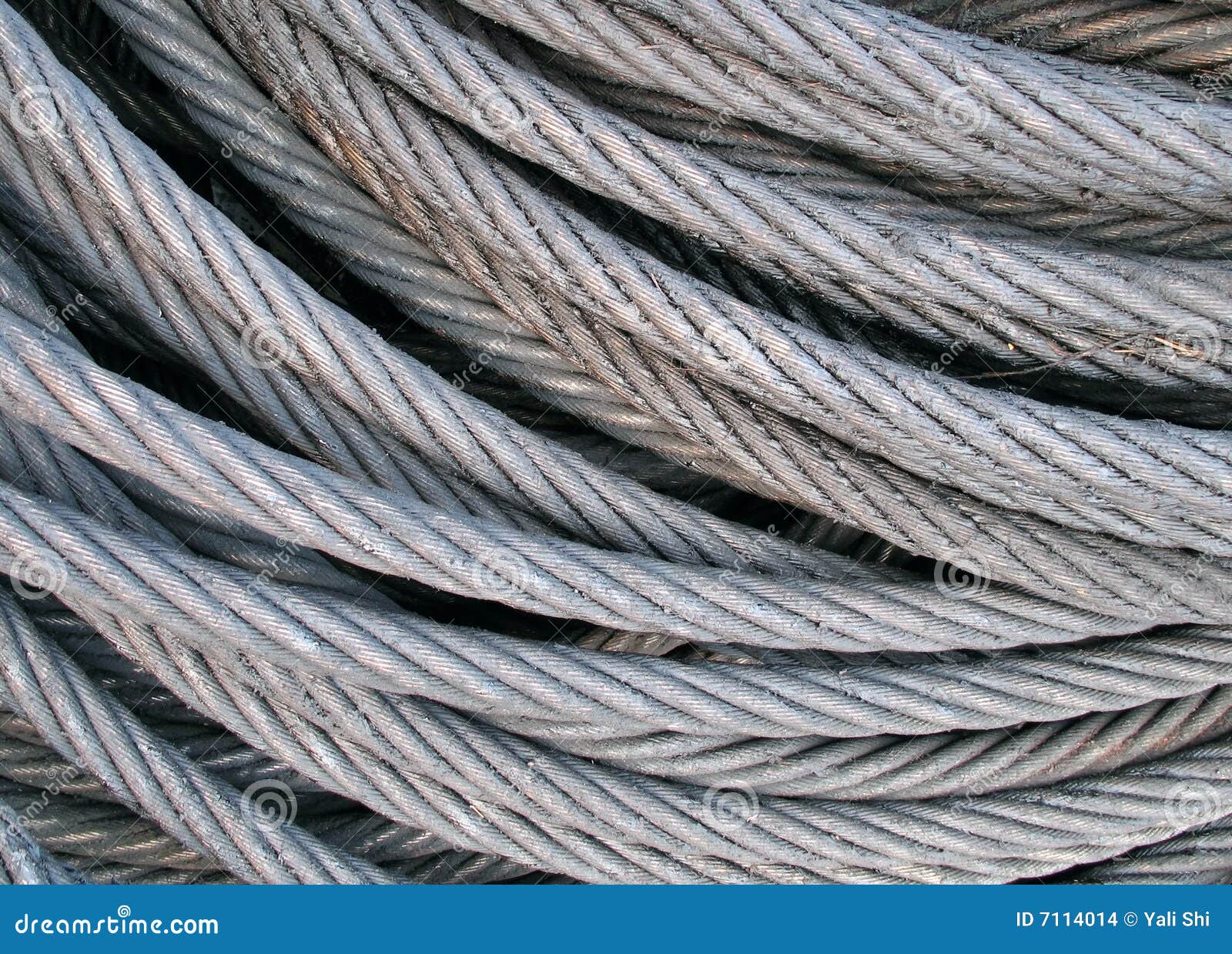 Steel Cables stock photo. Image of thick, twisted, strength 7114014