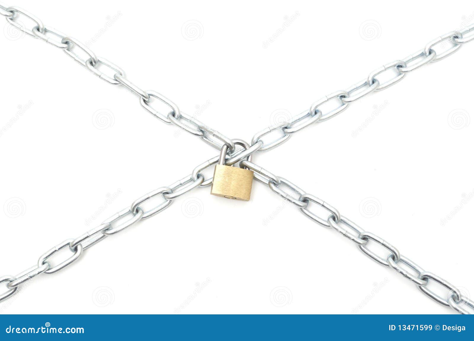 Steel chain cross lock stock image. Image of close, protection 13471599