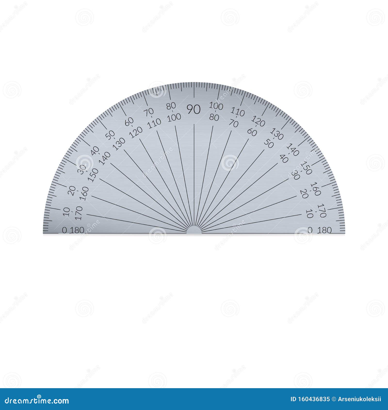 Steel circular protractor stock vector. Illustration of ruler 160436835