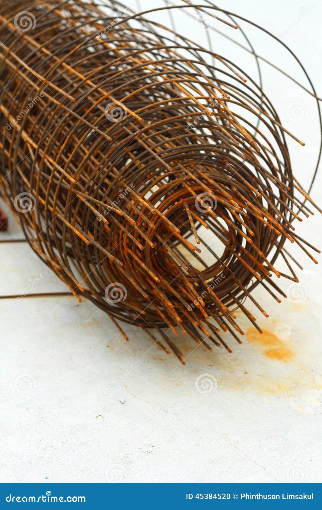 Steel Components in the Construction Site Construction. Stock Photo