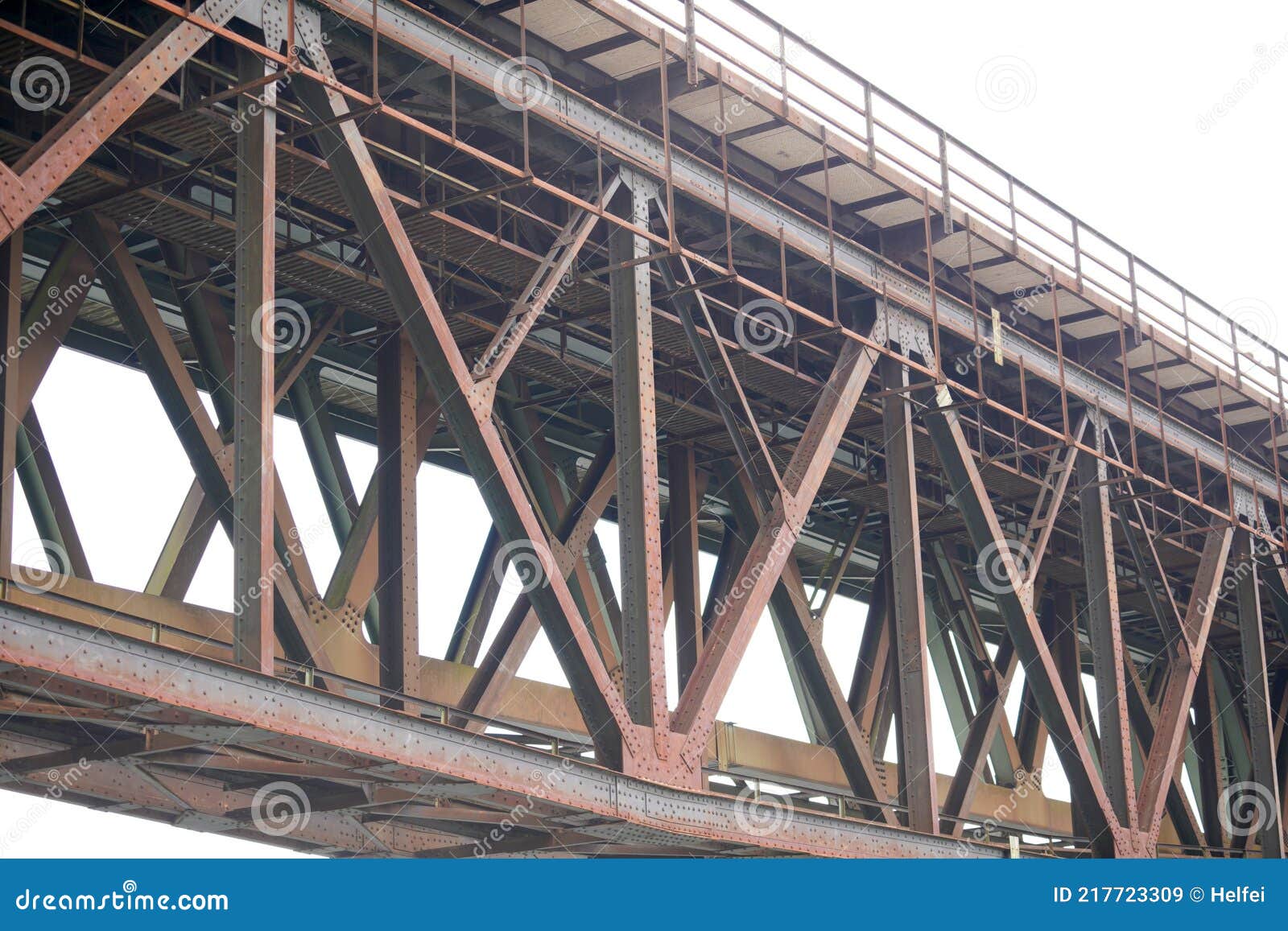 Steel Construction As a Railway Bridge in Germany with Riveted Steel