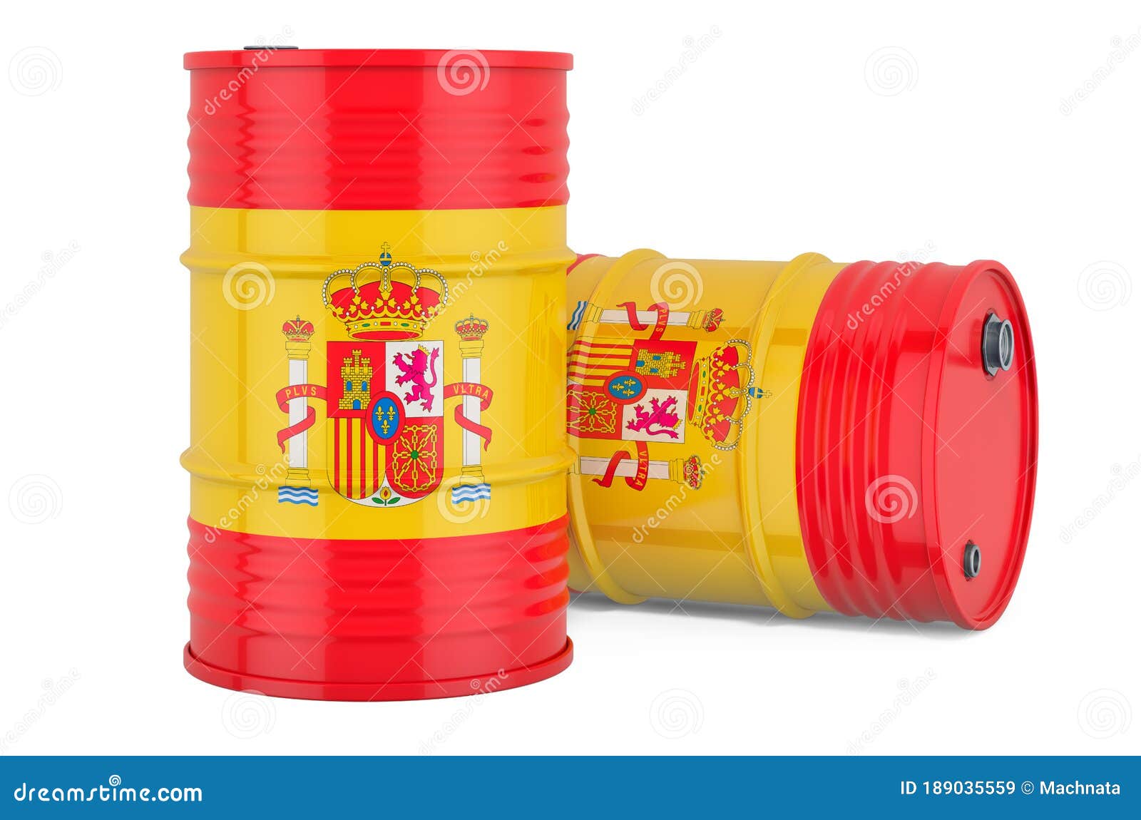 Steel Drum, Barrel with Spanish Flag, 3D Rendering Stock Illustration Illustration of