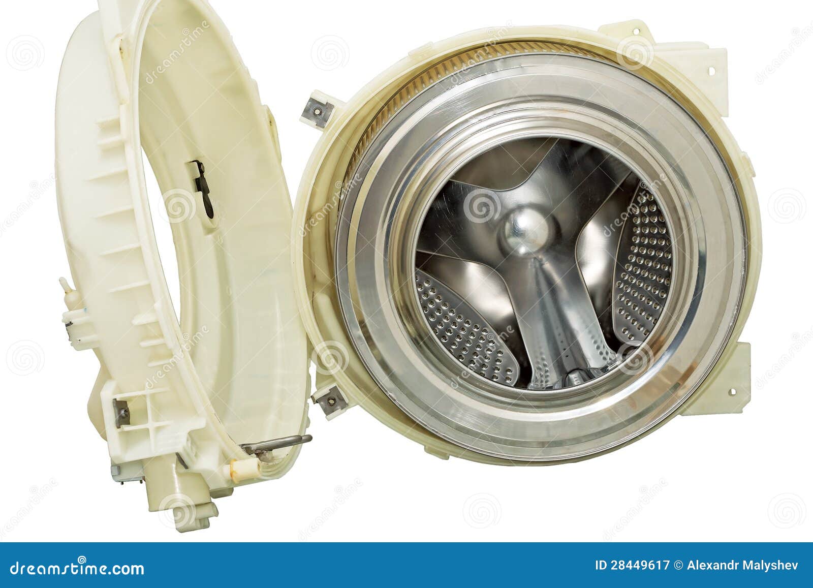 Steel Drum of a Washing Machine. Stock Image Image of clean, hole