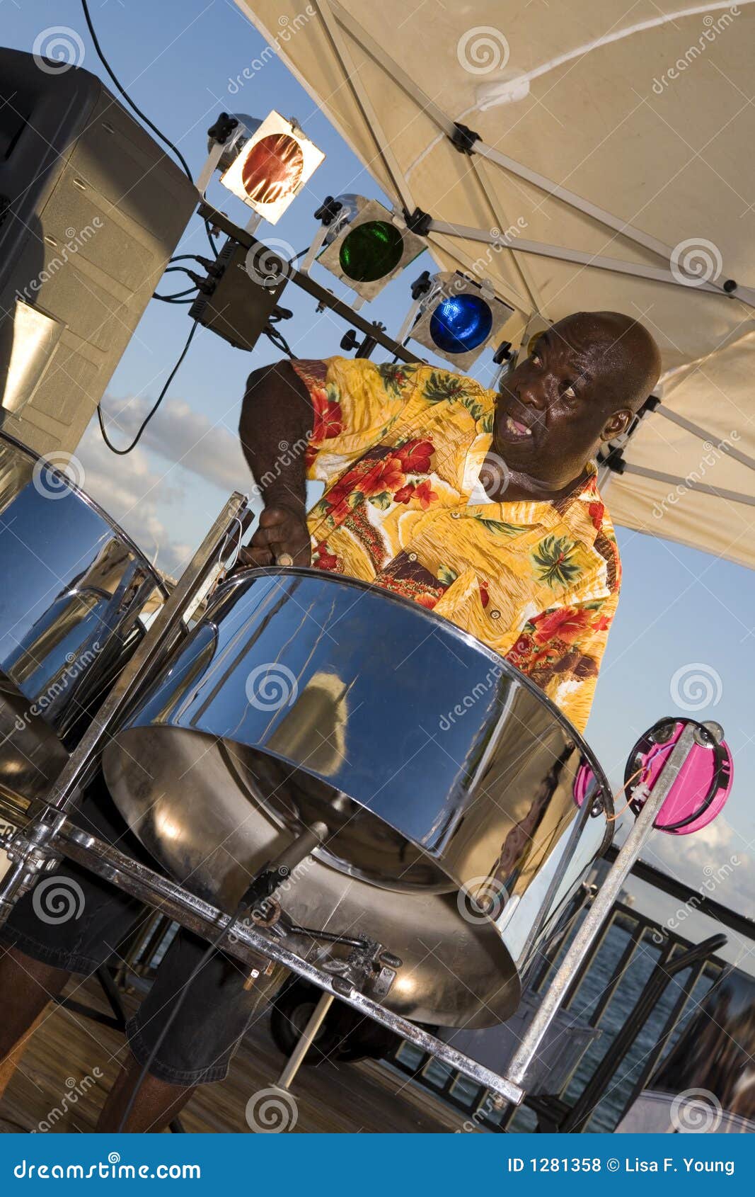 Steel Drummer Jamming stock photo. Image of drumsticks 1281358