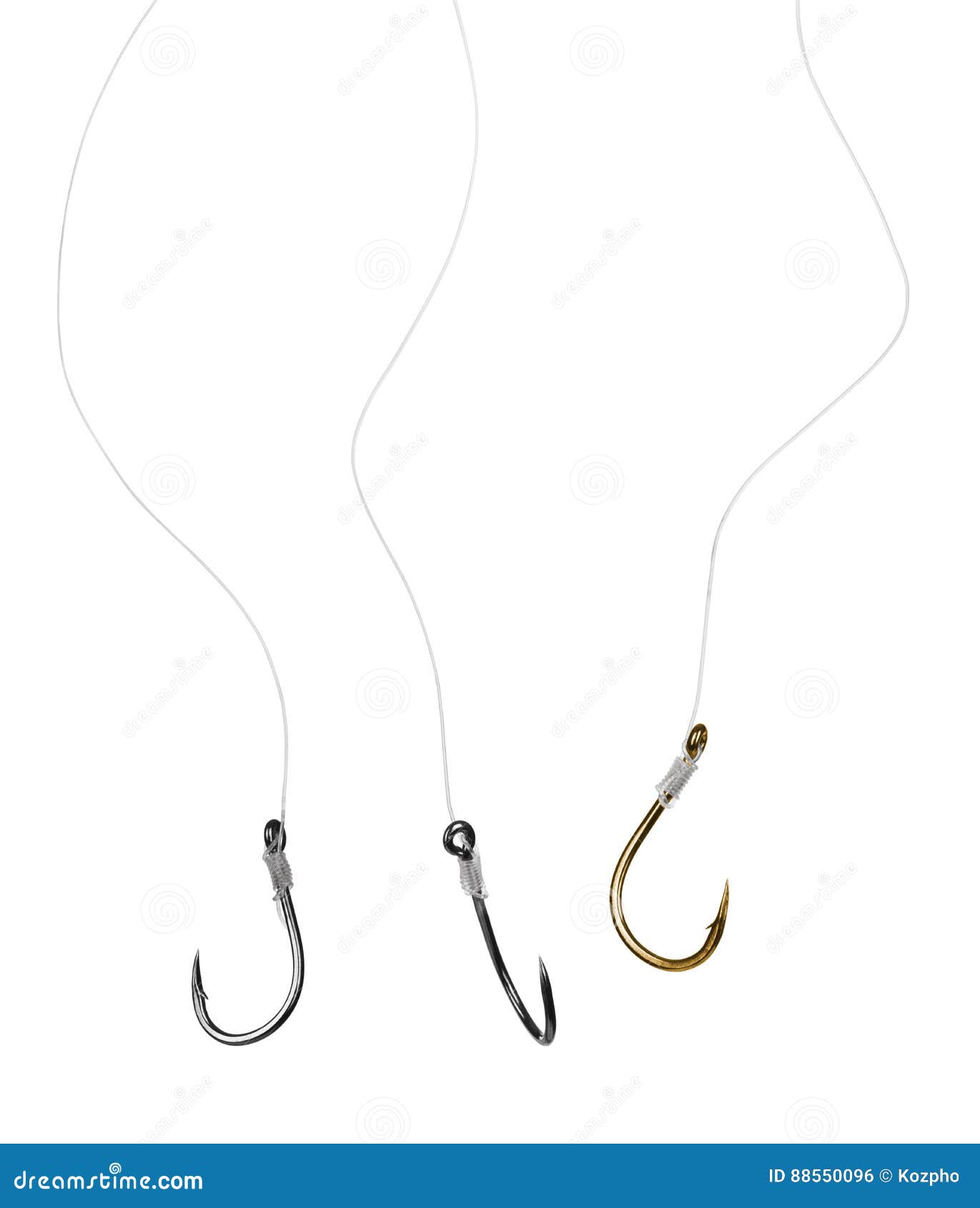 Fishing Hook Hanging On A Fishing Line Stock Photo - Download