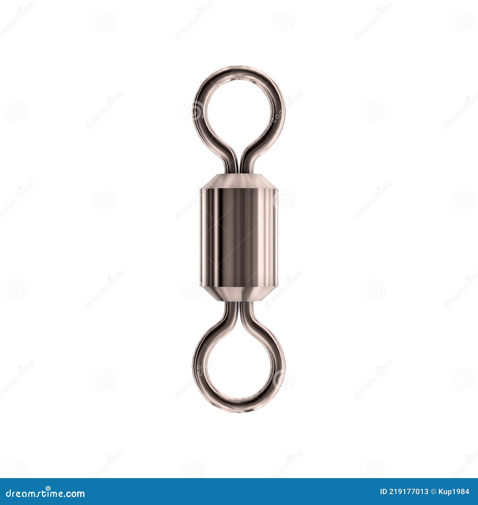 Steel Fishing Swivel. Top View, 3D Illustration Stock Illustration