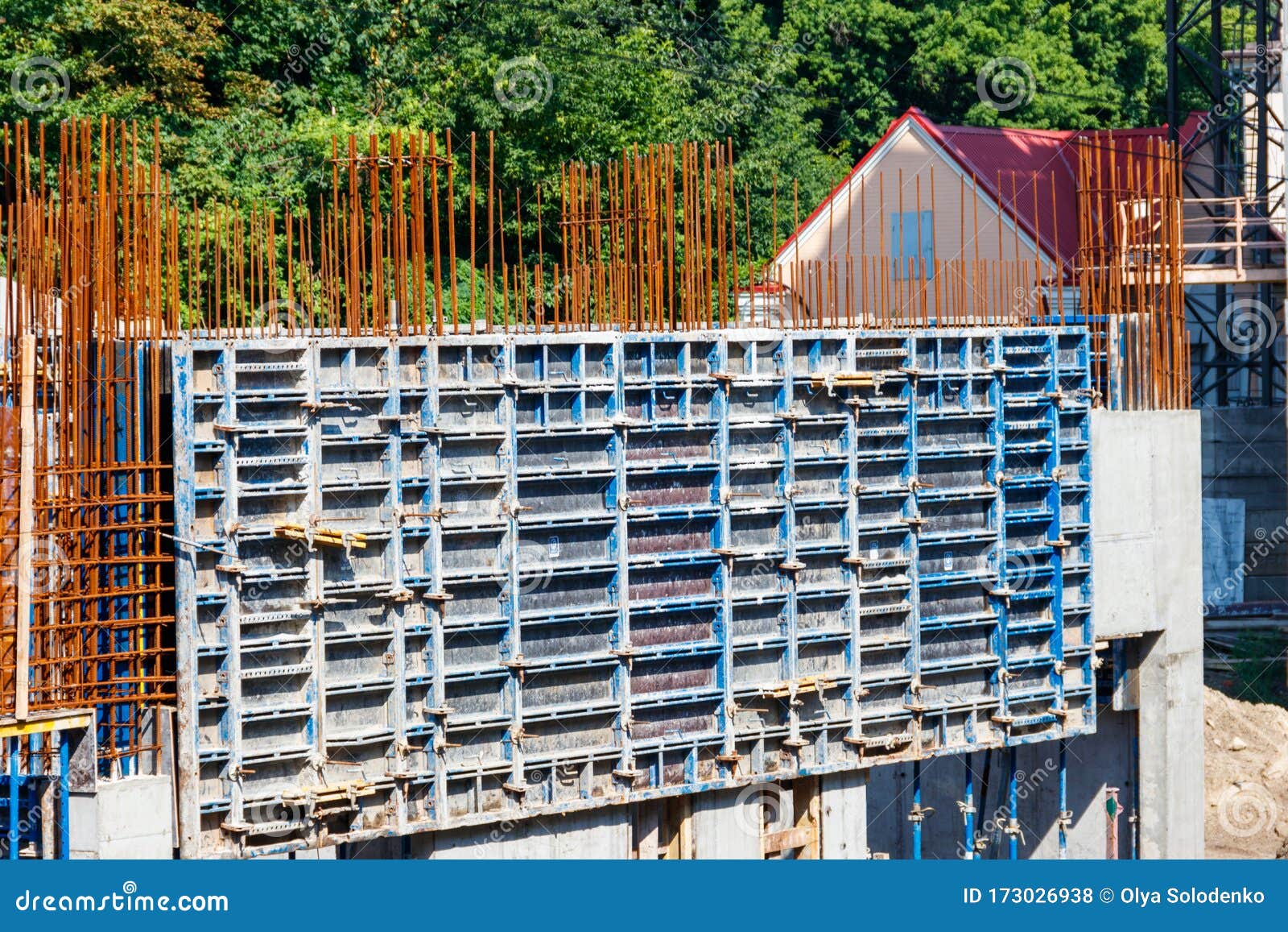 Steel Frameworks of Building Under Construction Stock Photo Image of