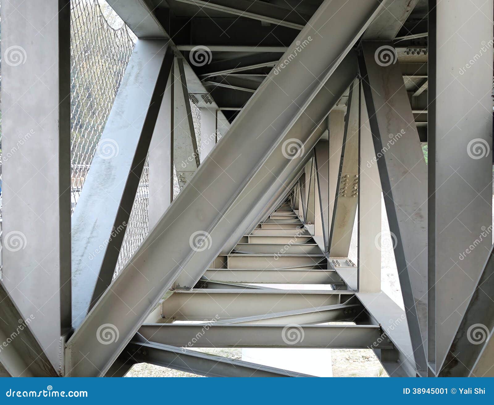 Steel Girder Bridge Seen from Below Stock Image Image of traverse