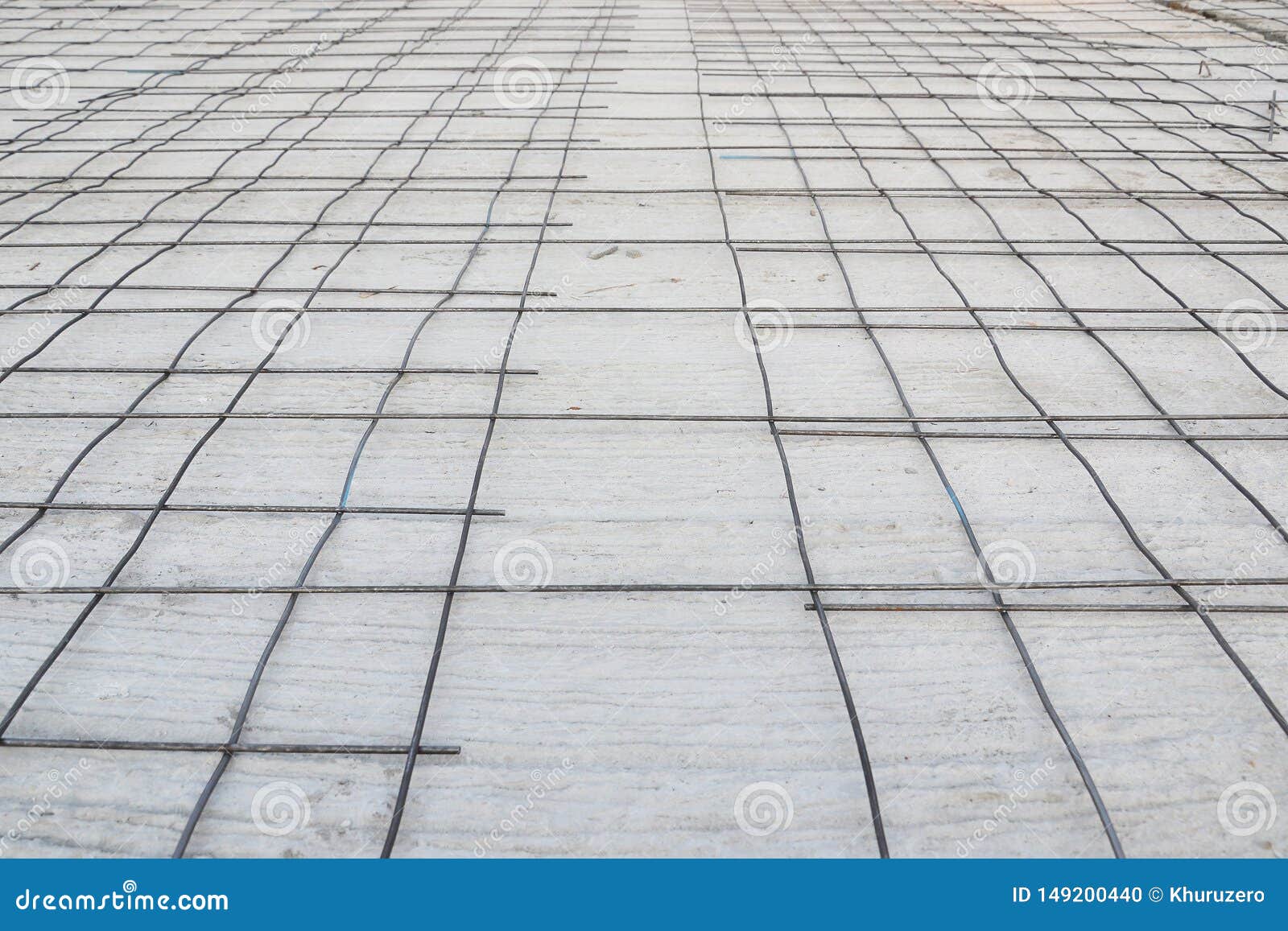 Steel Grid Placed On Precast Concrete Floor Stock Photo Image Of