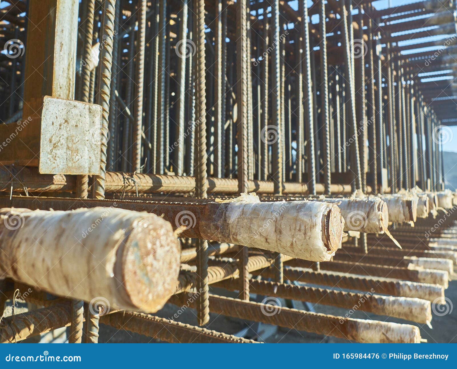 Steel Grid of Spatial Reinforcement Metal Frame Stock Photo Image of