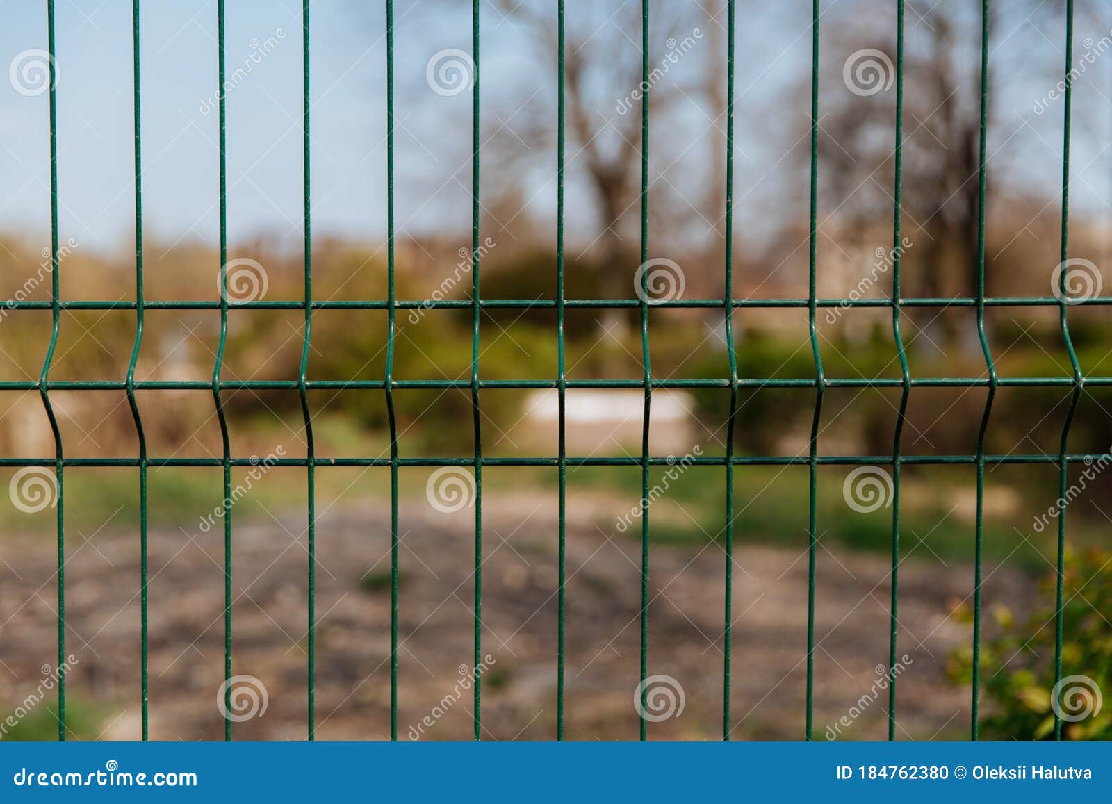 Steel Grill Fence with Blurred Wire Background Stock Photo Image of