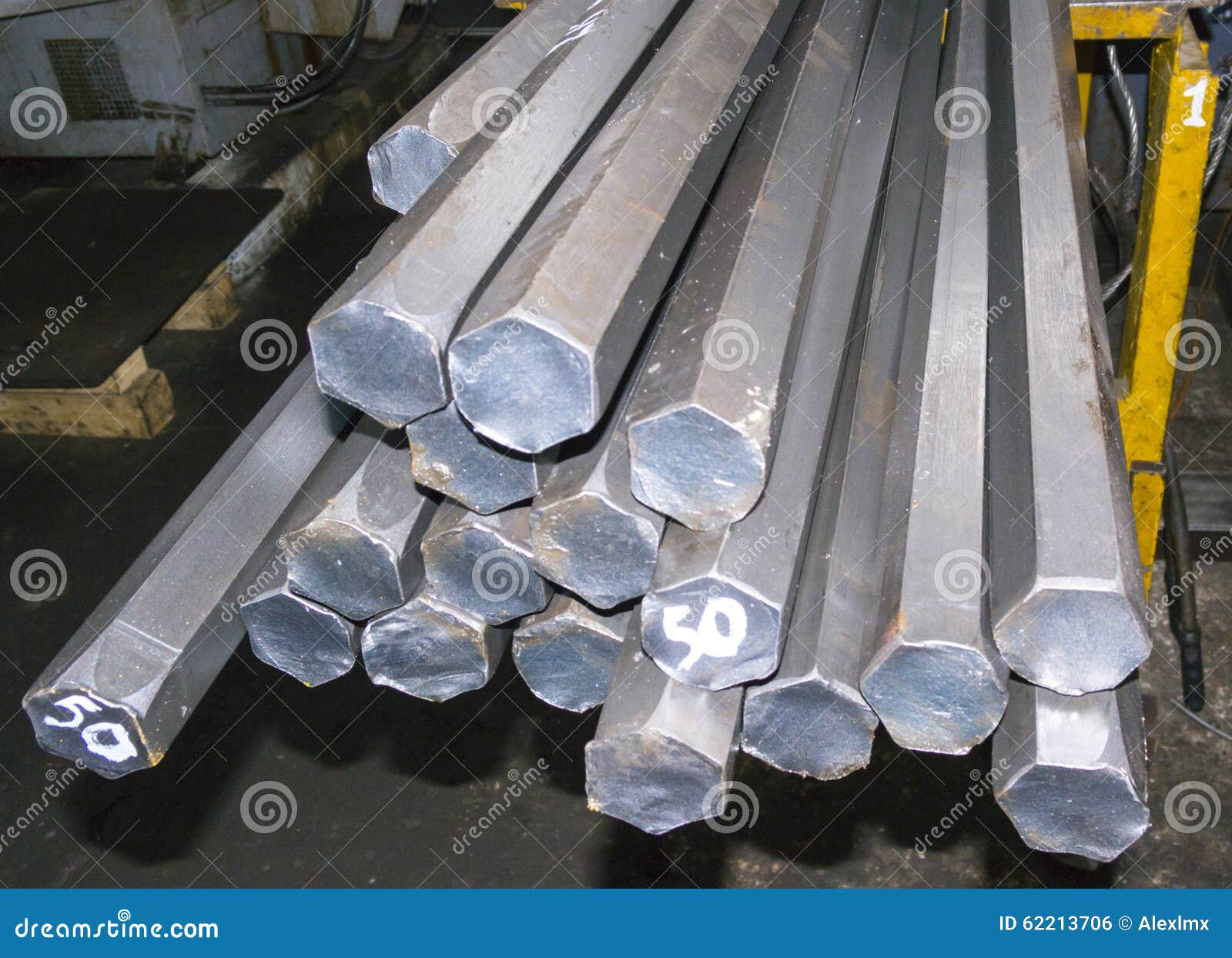 Steel Hexagon Bars in Warehouse Stock Photo Image of production