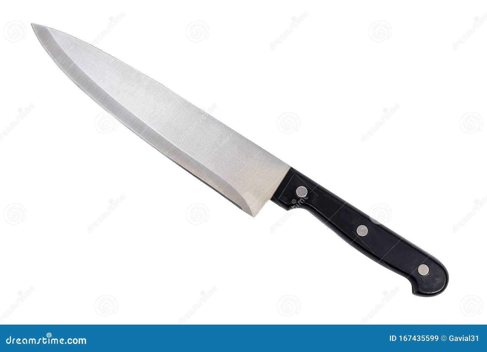 Steel Kitchen Knife Isolated on White. Object for the Project and Design  Stock Image - Image of dangerous, carving: 167435599