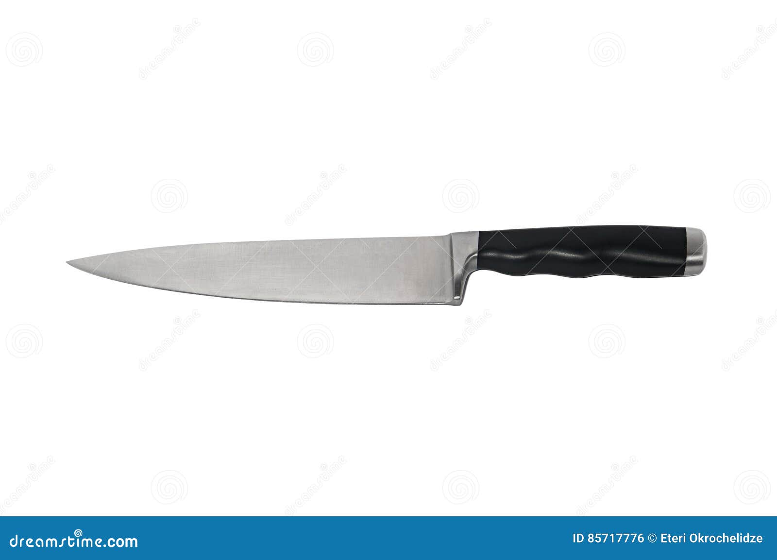 Steel Kitchen Knives Isolated on White Background Stock Photo Image