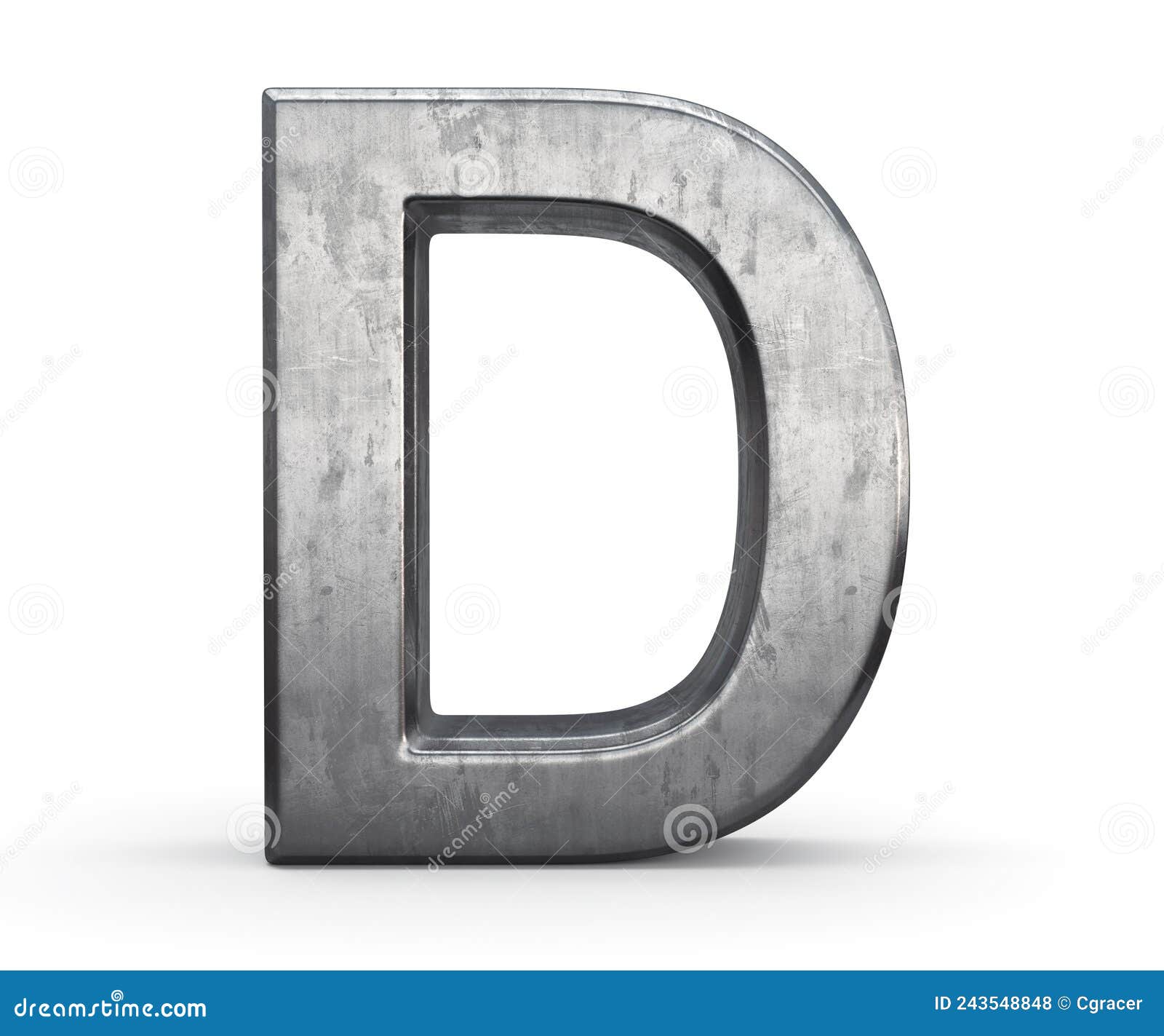 Steel letter D stock illustration. Illustration of icon - 243548848