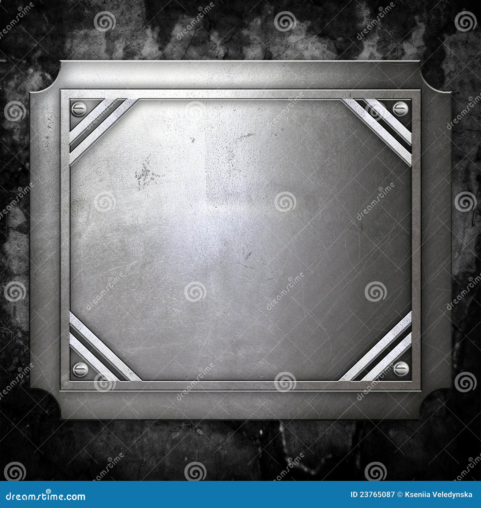 Steel Metal Plate on Concrete Wall Stock Illustration - Illustration of