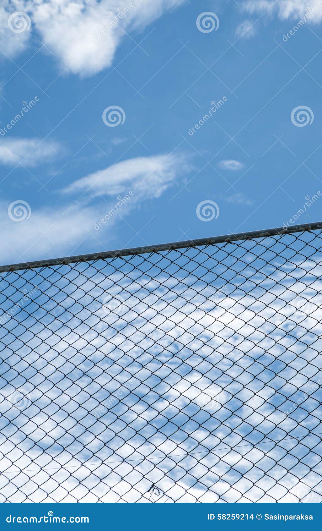 Steel Net Fence Against Blue Sky Stock Photo - Image of barrier ...
